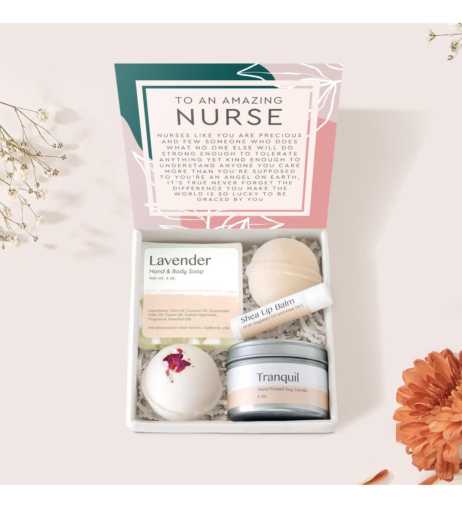 Dear Ava Spa Gifts for Women - Organic Self Care luxury Anti Stress Relaxing Bath and Body Kit Set Basket Box for Her with Heartfelt Card - Appreciation Gift for Nurse Practical - Buy Online on GoSupps.com