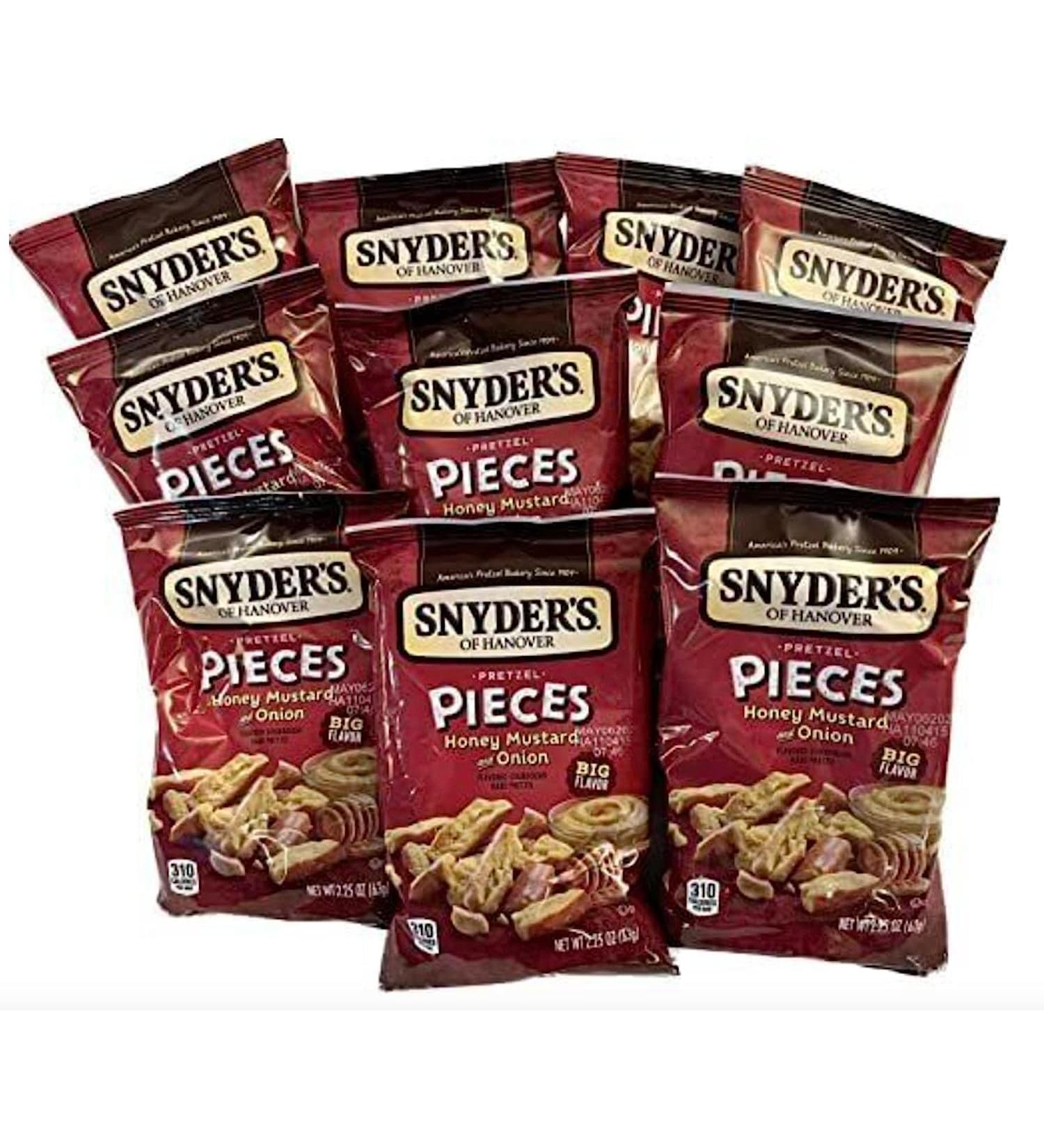Snyder's Honey Mustard Onion Pretzel Pieces - 2.25 oz, Pack of 10 - Crunchy Snack - Buy Online on GoSupps.com
