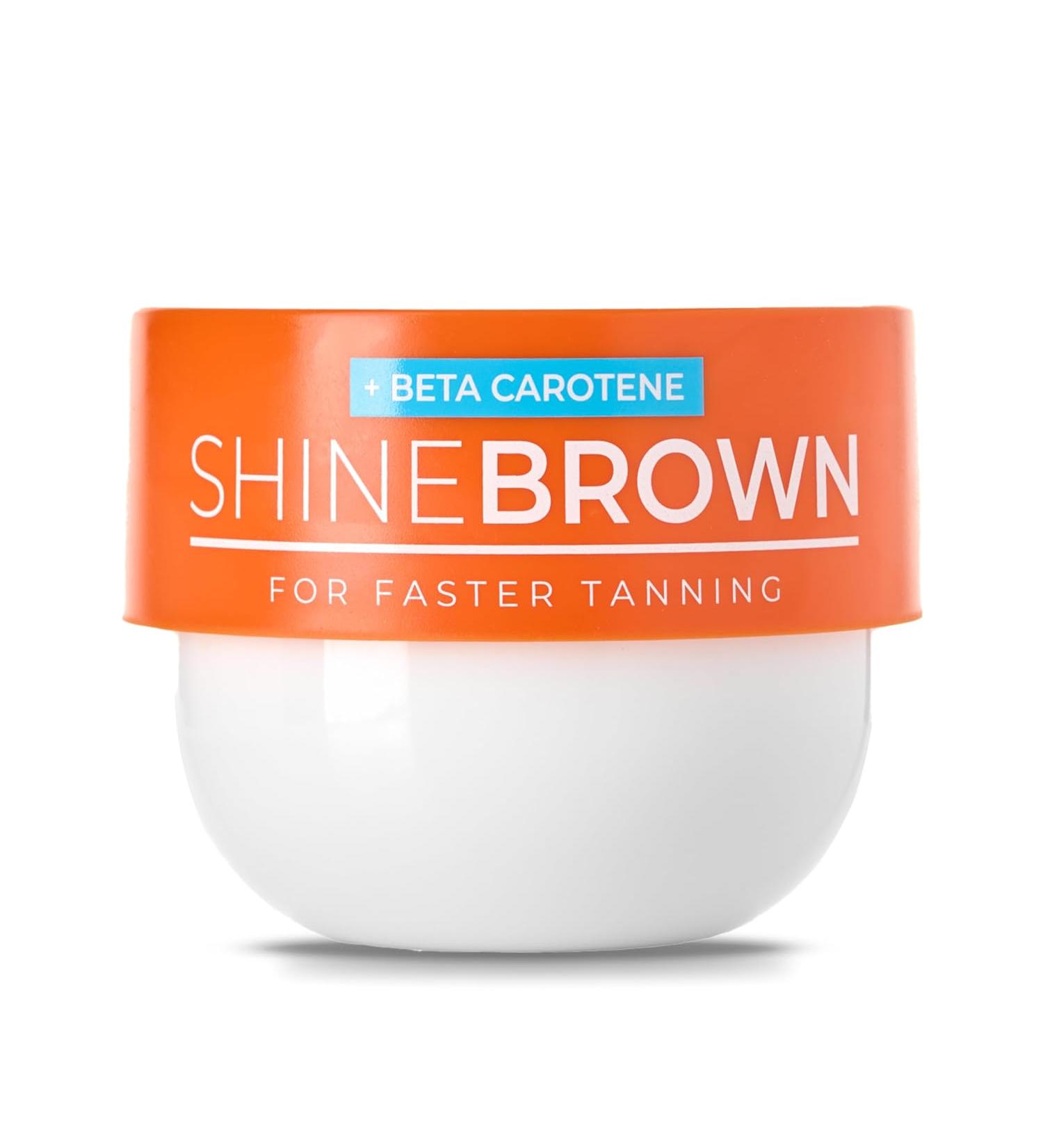 BYROKKO Shine Brown Beta Carotene Tanning Accelerator Carroten Tanning Gel Effective in Sunbeds & Outdoor Sun Natural Tan-boosting Sunbed Cream 200 ml - Buy Online on GoSupps.com