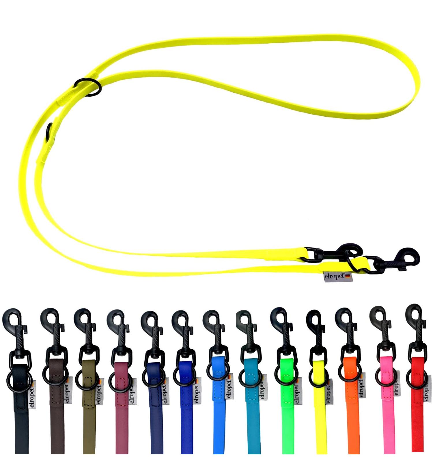 Biothane Adjustable Dog Leash - Black Hook for Small & Large Dogs | 2m-5m Lengths | Neon Yellow 2.40m x 16mm | International Shipping Available - Buy Online on GoSupps.com
