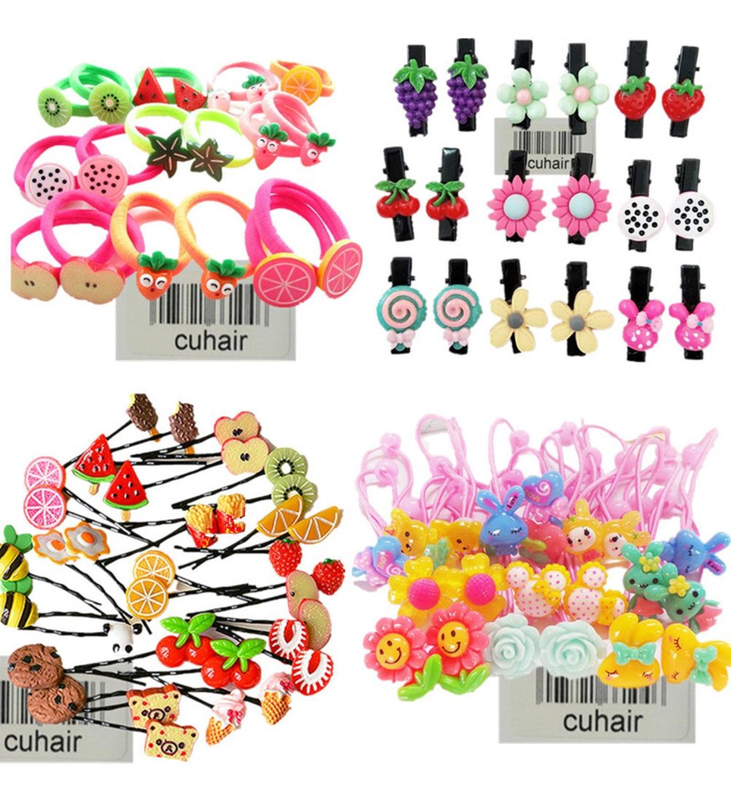 Cuhair hair tie/ponytail holder sweet fruits flowers cartoon elastic accessories for baby children girls 20 pieces violet