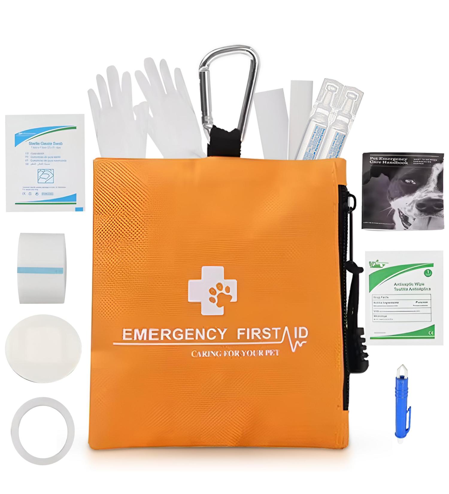 Portable pet essentials Medical Kit for on the go - Tick Remover Tool allergy relief Vet Wrap dog bandages - Buy Online on GoSupps.com