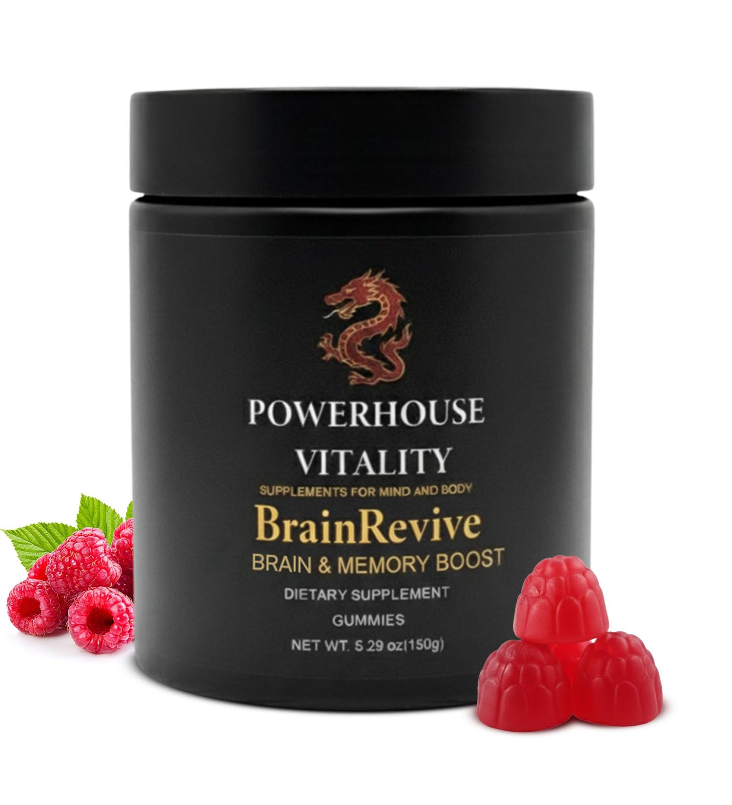 Powerhouse Vitality BrainRevive Brain & Memory Boost | Brain Health Supplements for Adults - Buy Online on GoSupps.com