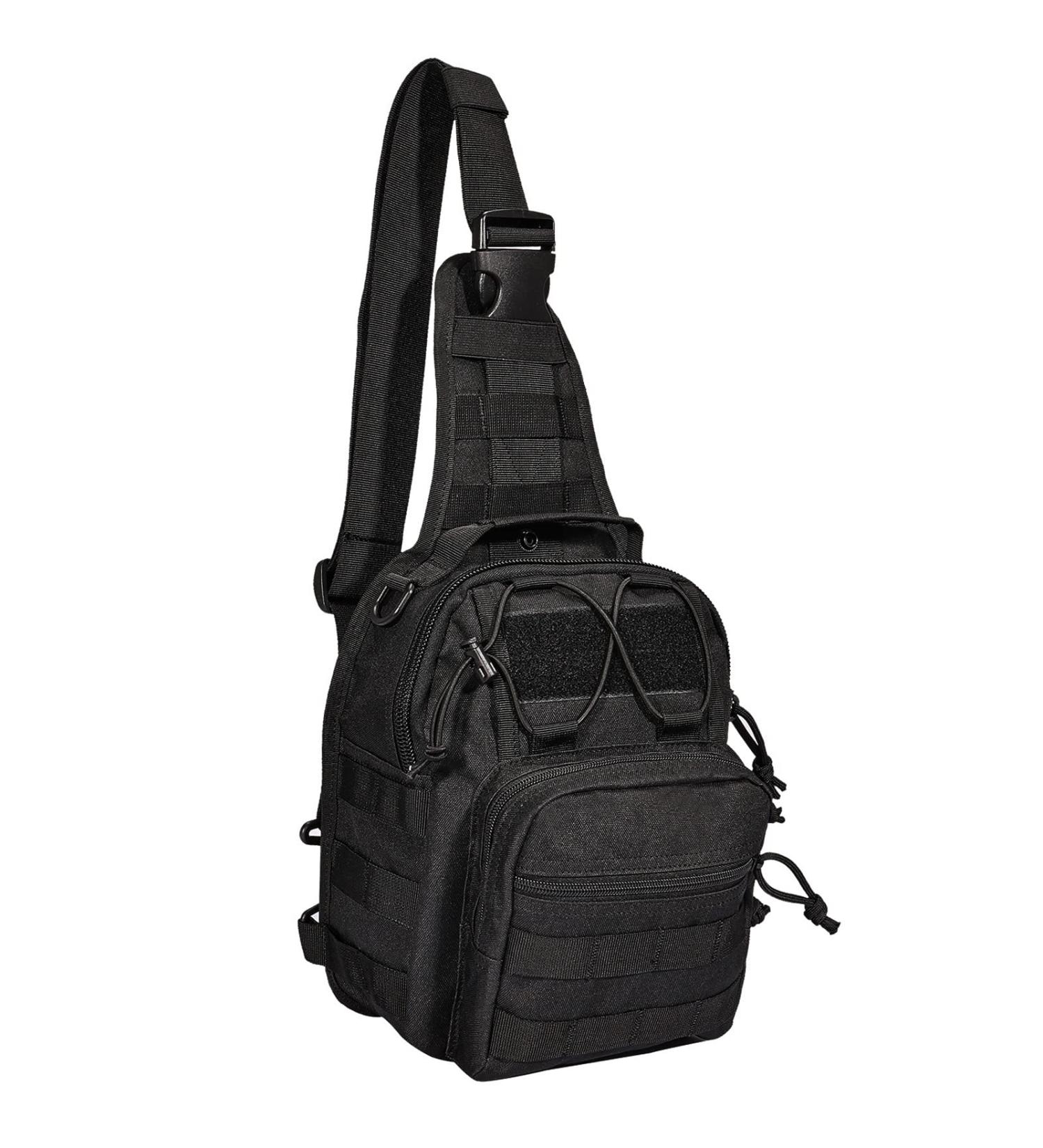 YAKEDA Tactical EDC Backpack - Military Sling Shoulder Bag for Travel & Outdoor Hiking (Black) - Buy Online on GoSupps.com