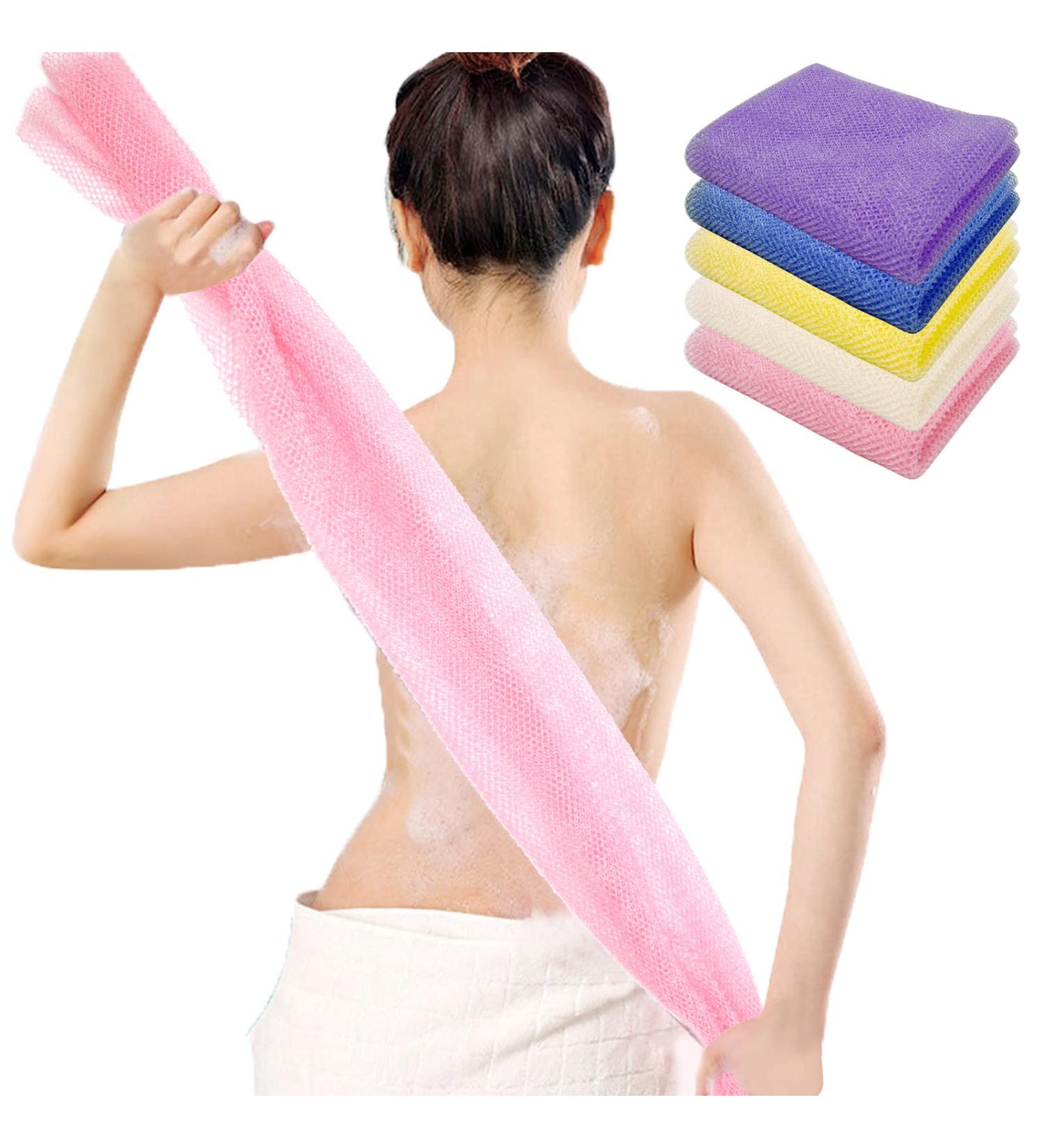 5 Pcs Exfoliating Bath Washcloth African Net Sponge Nylon Bath Wash Towel Korean Exfoliating Wash Cloths for Body (5 Colors) - Buy Online on GoSupps.com