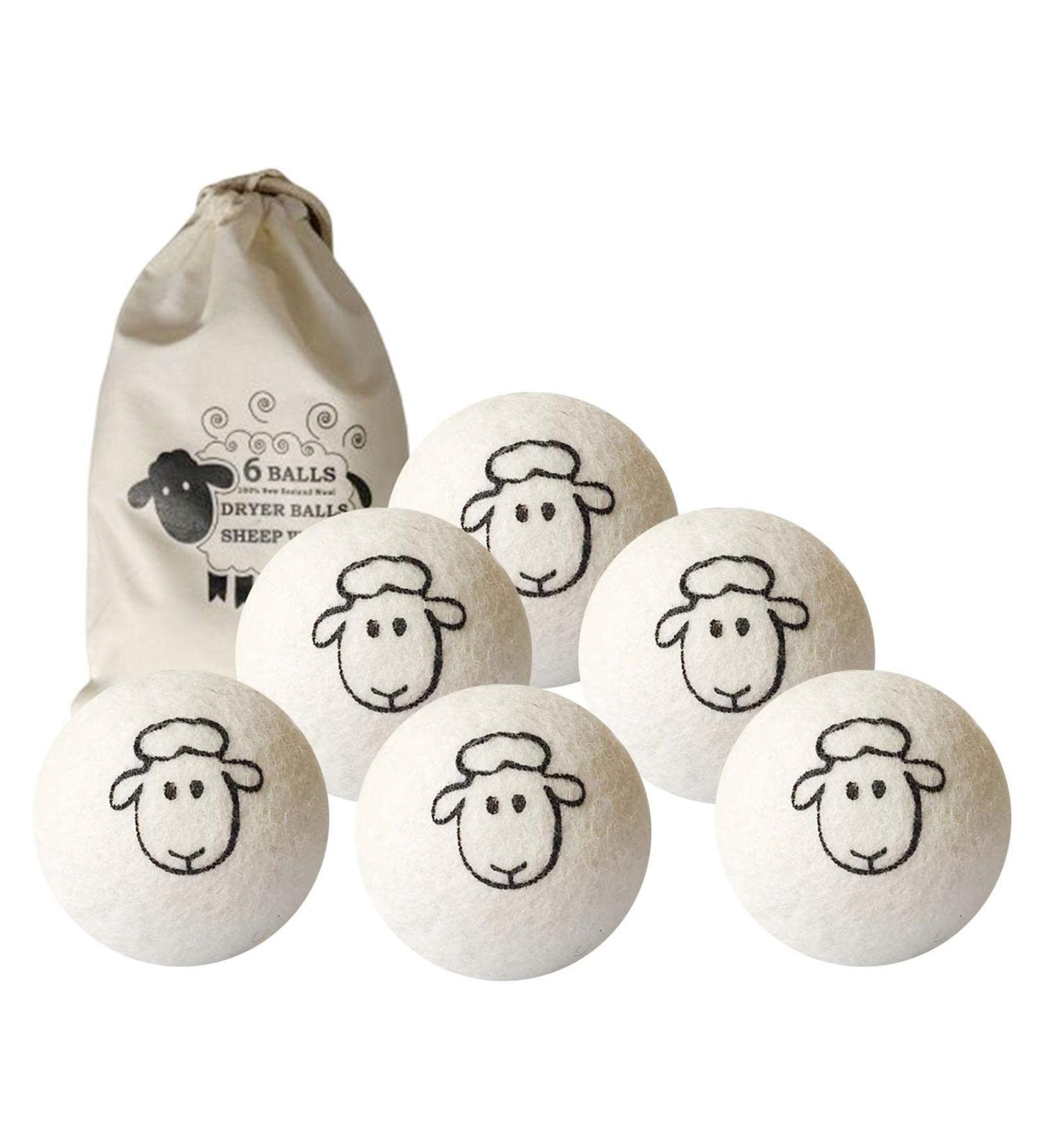 Dryer Balls | Organic Wool Fabric Soften Ball Reusable for Laundry Dryer | Cute Laundry Accessories for Anti Static Reduces Clothing Folds Saves Drying Time A/v - Buy Online on GoSupps.com