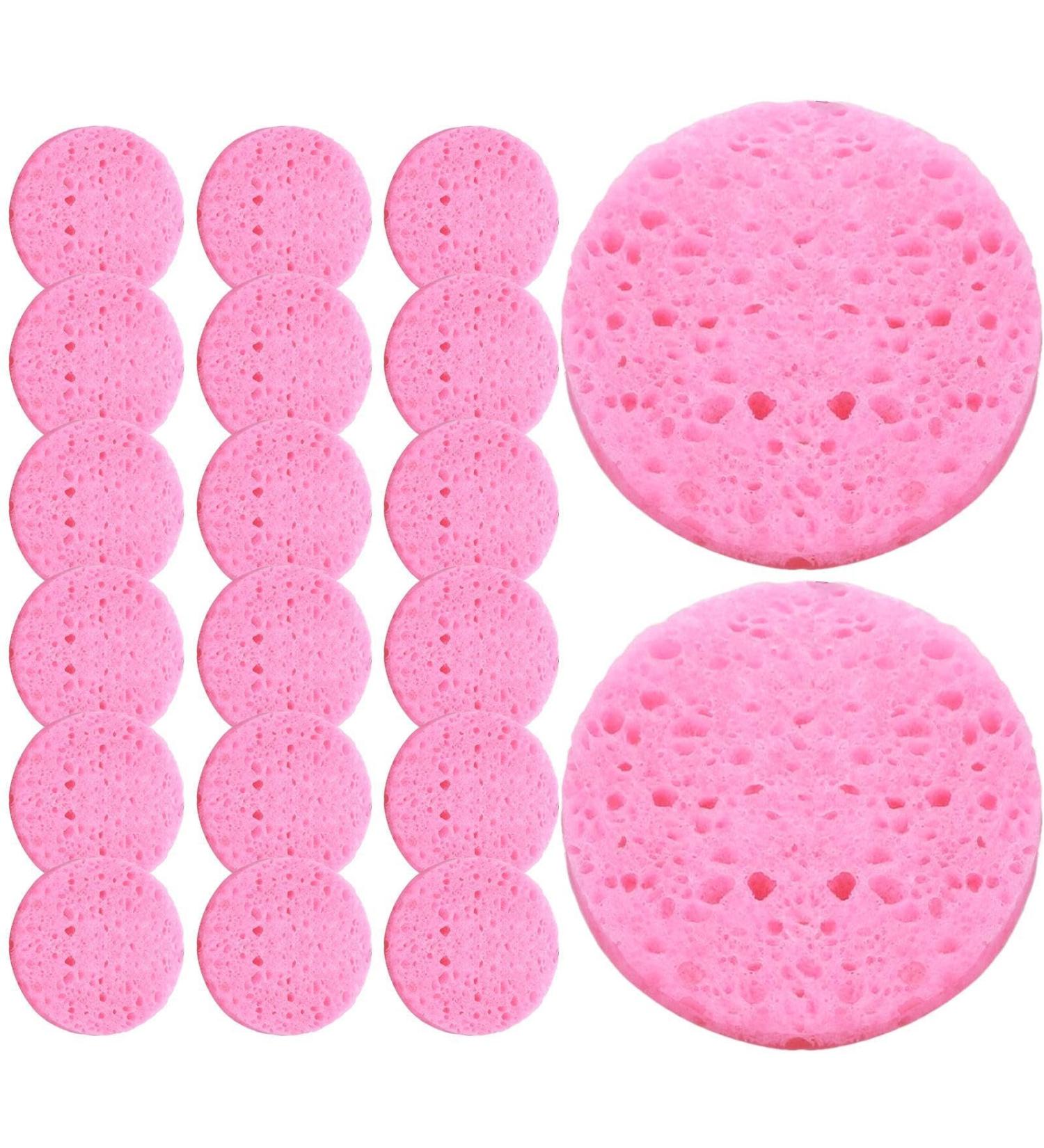 Face Sponges for Cleansing | Wood Pulp Cotton Face Cleansing Sponge - Cleansing Pads Cosmetic Spa Sponges Cellulose Facial Sponges for Personal Spa 20 Pieces - Buy Online on GoSupps.com