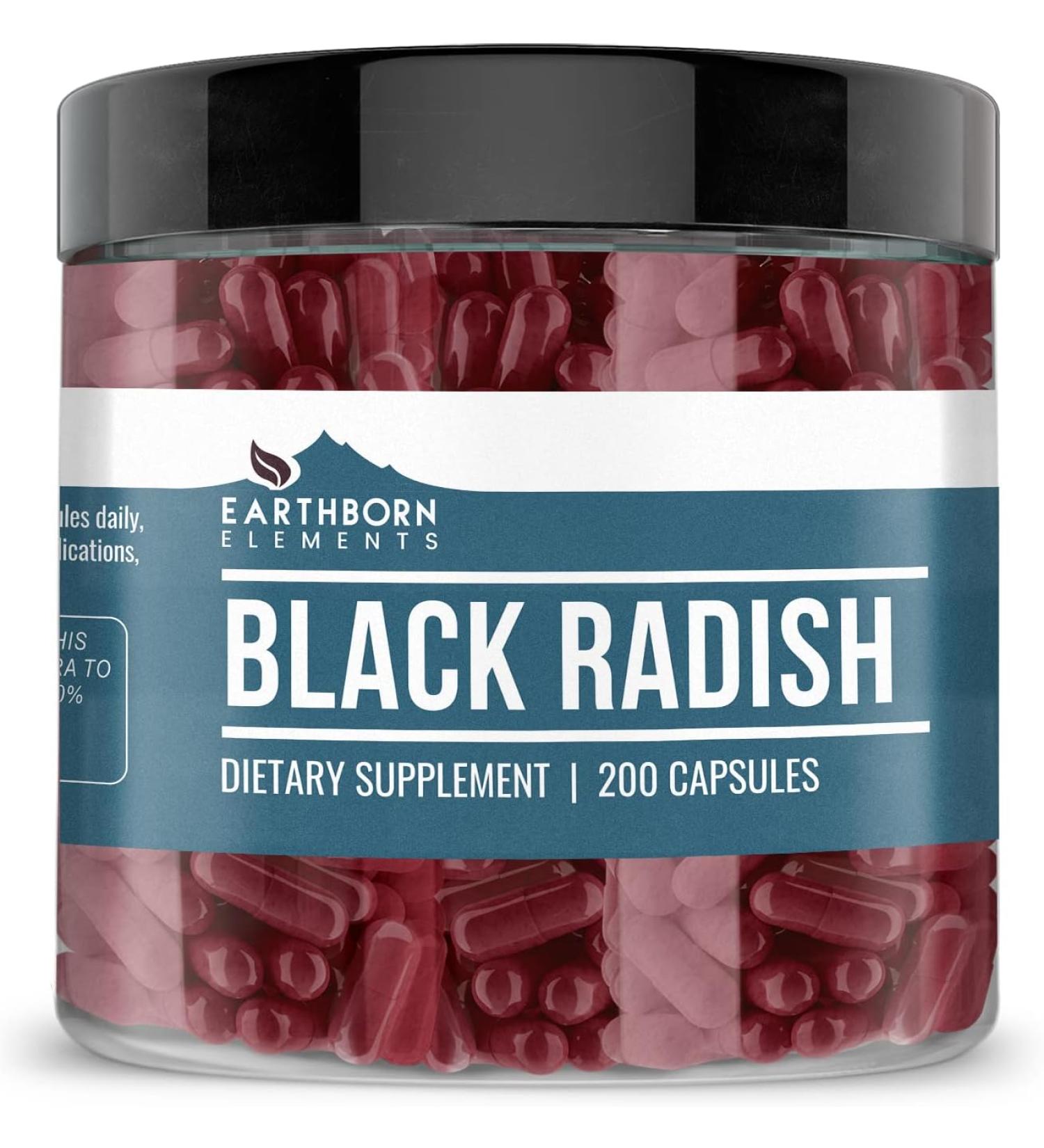 Earthborn Elements Black Radish - 200 Capsules - Buy Online on GoSupps.com