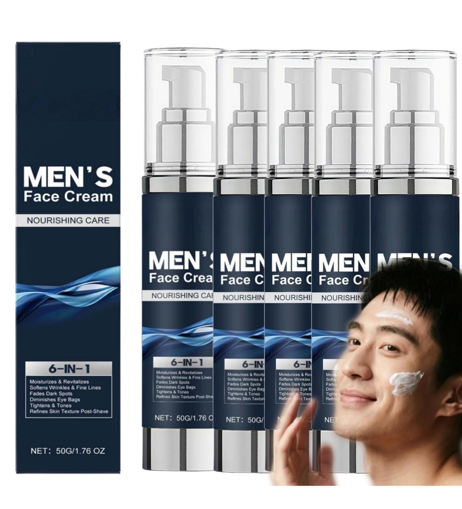 BRVLY 6 in 1 Face Cream for Men Facial Moisturizer Anti Aging Face Lotion with Moisturizing Lotion Under Eyes and Wrinkles Cream Skin Care Face Lotion 5 - Buy Online on GoSupps.com