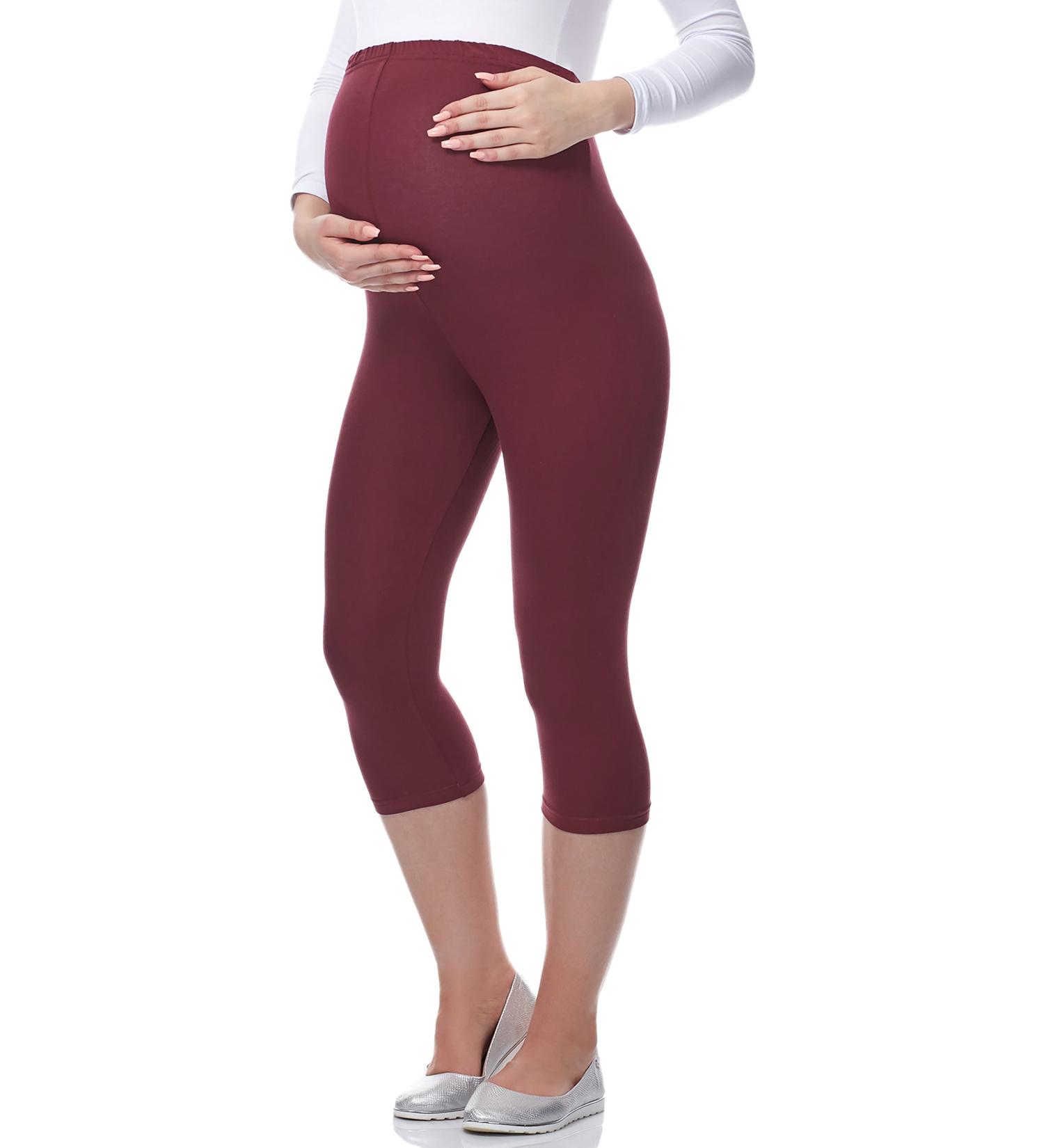 Be Mammy Women's Maternity 3/4 Leggings 4XL - Claret | Breathable & Comfortable - Buy Online on GoSupps.com