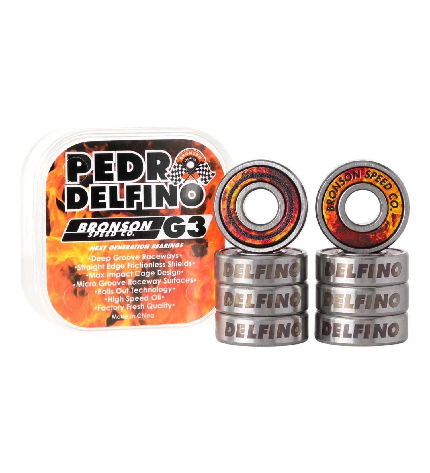 Bronson Speed Co Skateboard Bearings Pedro Delfino Pro G3 - High Performance Skate Bearings - Buy Online on GoSupps.com