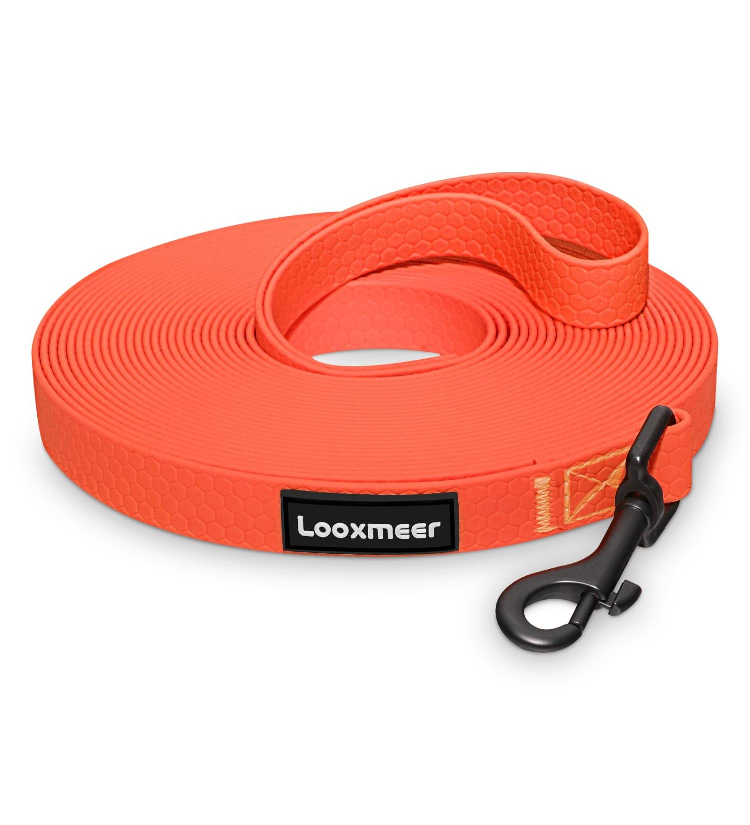 Looxmeer Rubberized Tow Lines for Dogs - 3m/5m/7m/10m/15m/20m/30m Leash | Durable Neon Orange Leash for Small & Medium-Sized Dogs - Buy Online on GoSupps.com