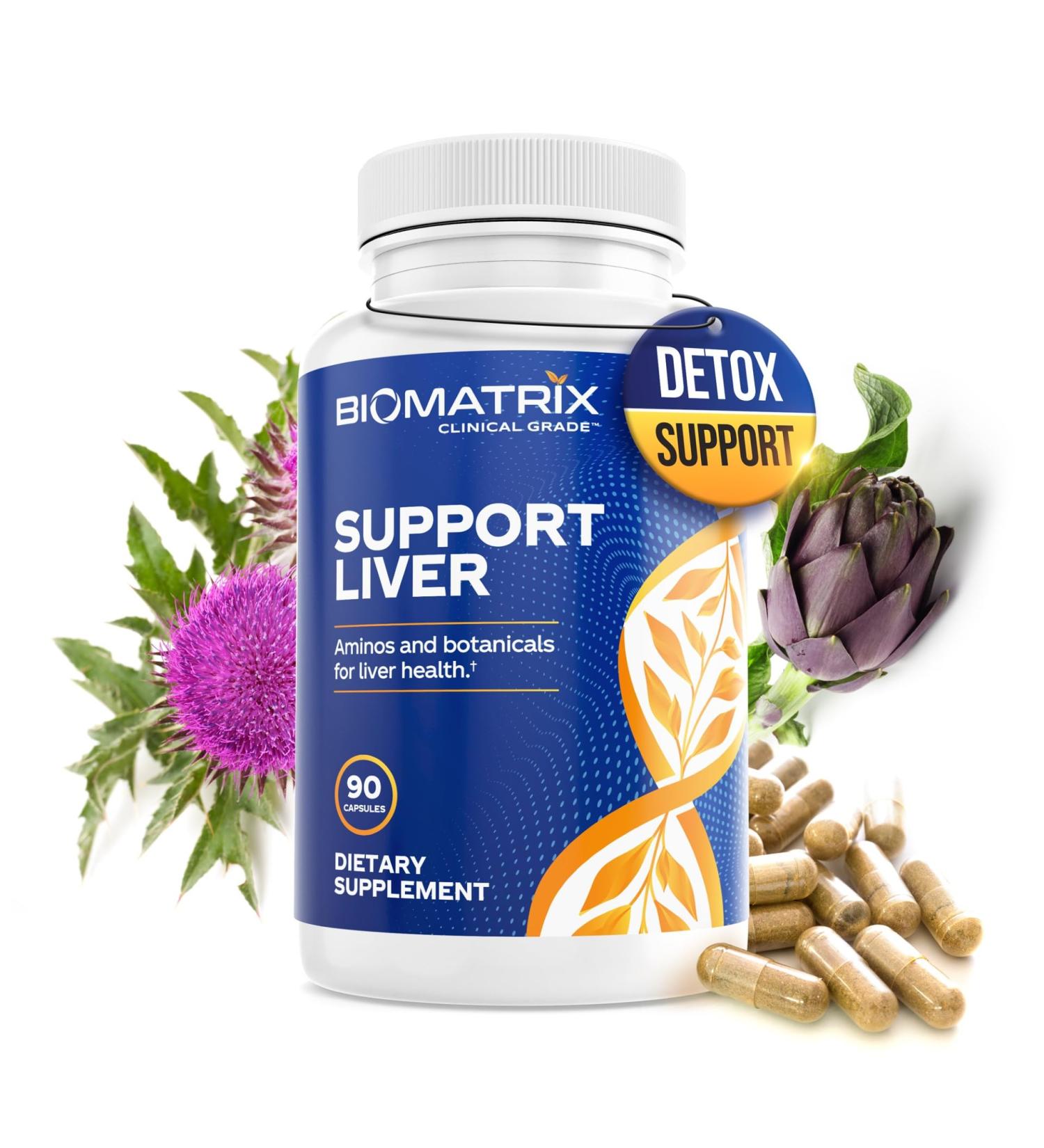BioMatrix Liver Cleanse Detox & Repair Artichoke Extract Liver Health Formula Liver Supplement with Milk Thistle Taurine Methionine | 1+ Month Supply for Men and Women - Buy Online on GoSupps.com
