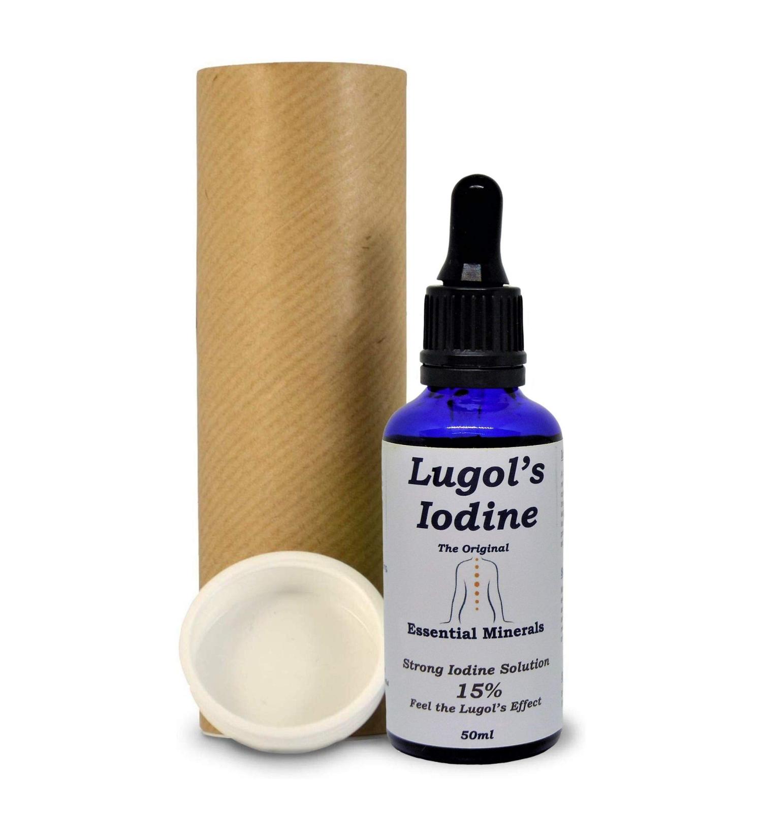 50ml 15% Lugols Iodine Solution - Maximum Strength - Original and True Lugols - Glass Bottle with Glass Bulb Pipette - Provides - 50ml Provides 1000 Drops