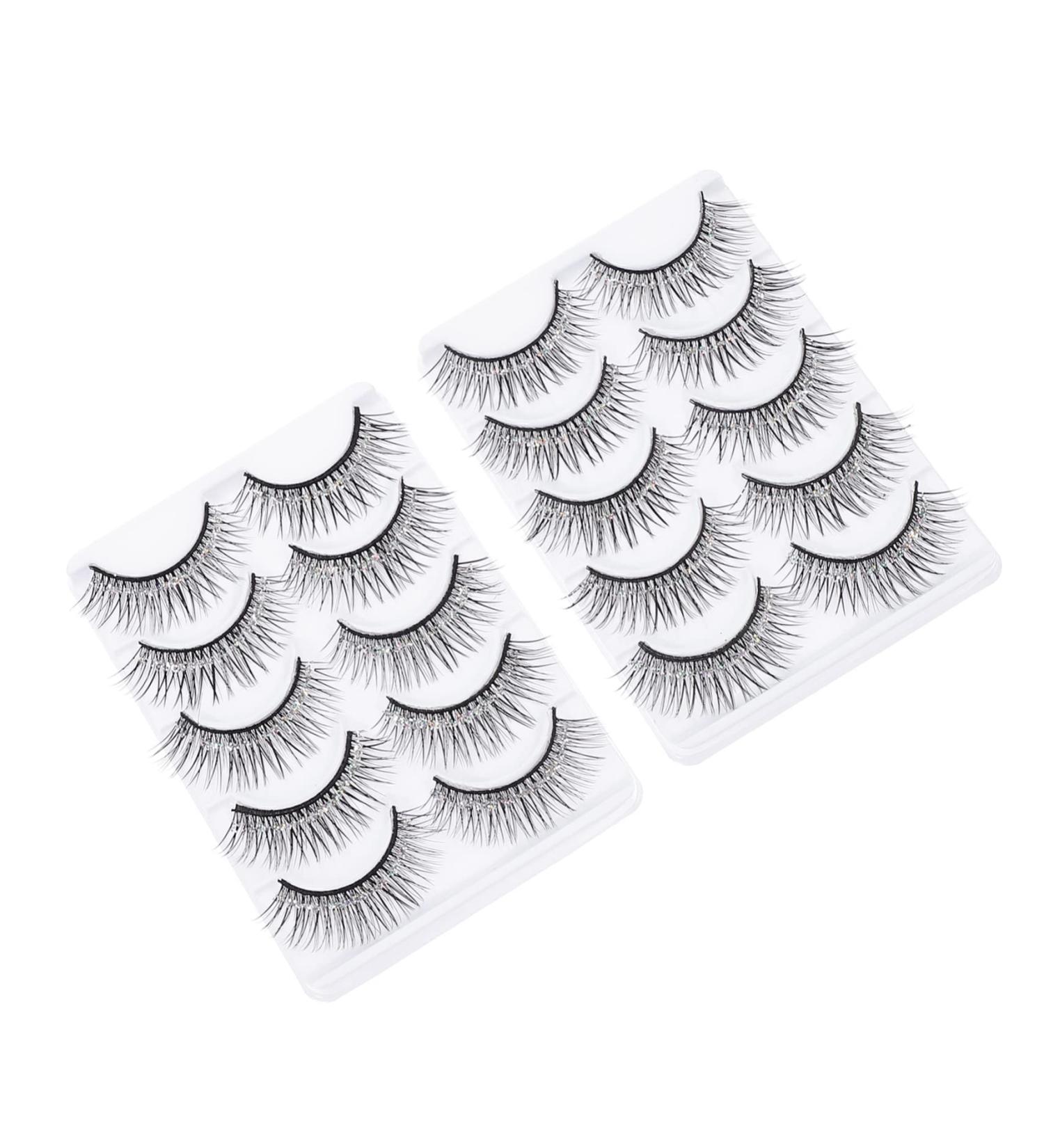 LALAFINA 10 Pairs Eyelashes Halloween Makeup Supplies Natural Eye Lashes Christmas Eye Lashes Fluffy Eyeslash Long Extension Eyeslash Fake Natural Lash Fake Eyelash Fiber Slender 3d - Buy Online on GoSupps.com