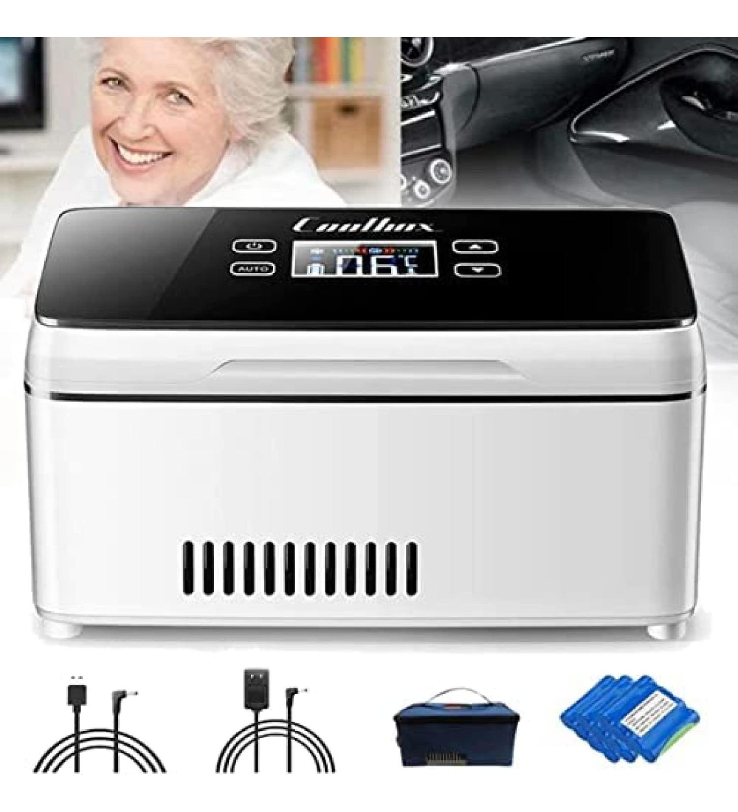 Medication Fridge Insulin Cool Box Electric Cooler Portable Travel Box Thermostat 2-8 Degrees With Insulin Interferon Growth Hormone Vaccine Eye Drops For Summer Travel Work Nobattery - Buy Online on GoSupps.com