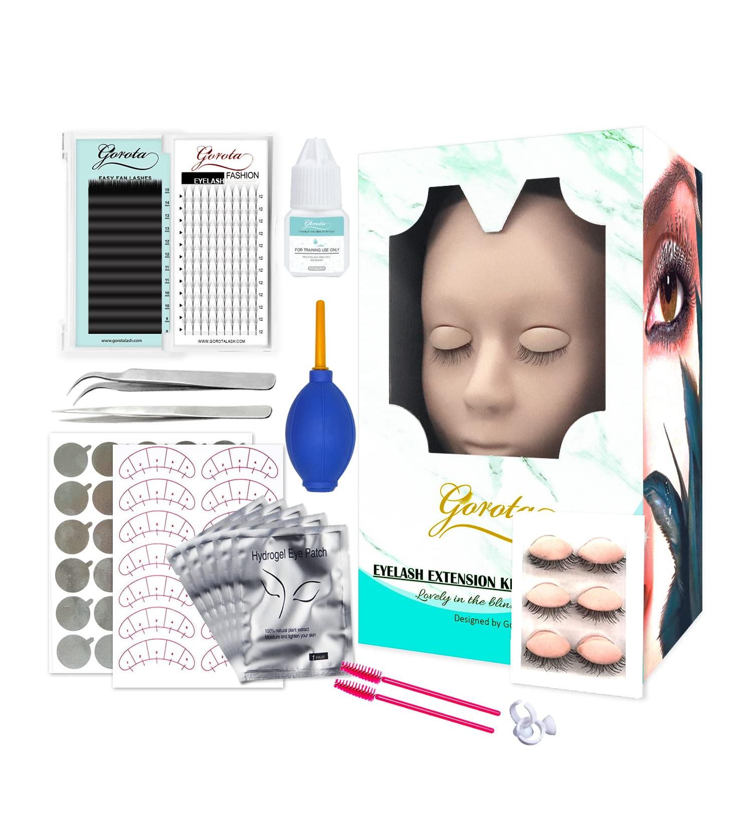 Silicone Eyelash Extension Kit with Mannequin Head for Beginners and Professionals - Buy Online on GoSupps.com