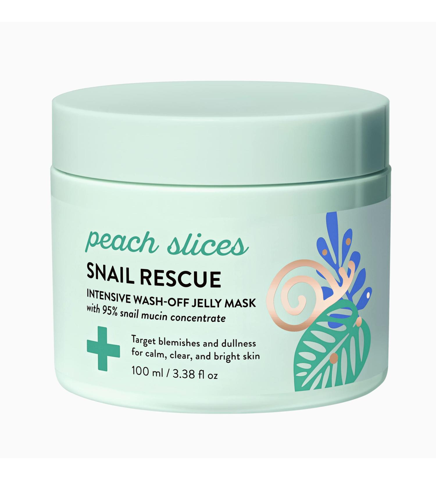 Peach Slices Snail Rescue Intensive Treatment Wash-Off Mask - 95% Snail Mucin | Brightening & Hydrating Gel Mask for Clear, Radiant Skin - 3.38 oz - Buy Online on GoSupps.com