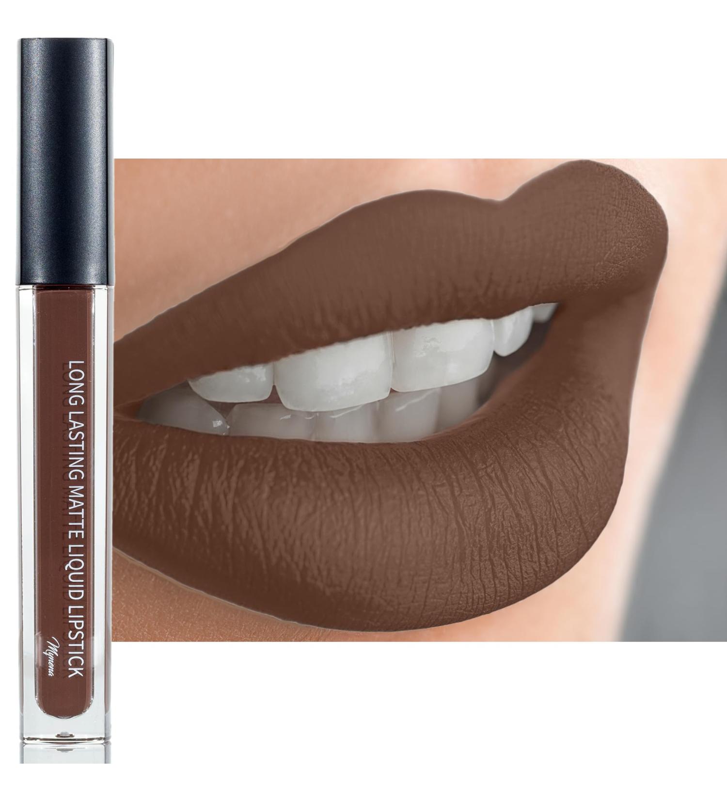 Mynena Brown Liquid Lipstick - Long-Lasting, Kissproof, Waterproof Matte Lip Stain | Cyndia - Buy Online on GoSupps.com