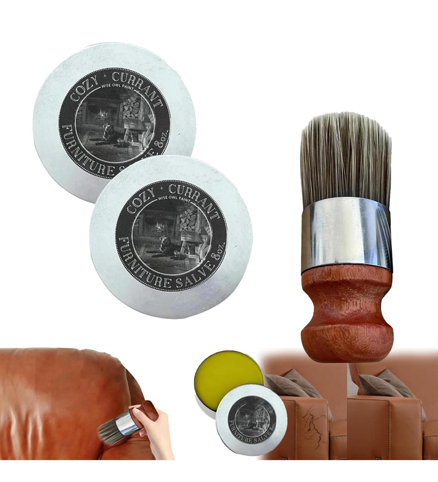 Wise Owl Furniture Salve for Leather Leather and Wood Furniture Salve and Brush Leather Restorer for Couches Prevent Dryness and Cracking Furniture Leather Salve with Boar Bristle Brush for Home 2paste+1brushes - Buy Online on GoSupps.com