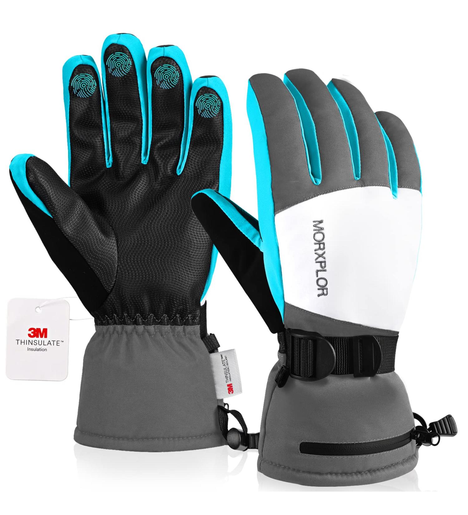 MORXPLOR Ski Snow Gloves - 3M Thinsulate Insulated Waterproof Winter Gloves (BlueGray, Large) - Buy Online on GoSupps.com