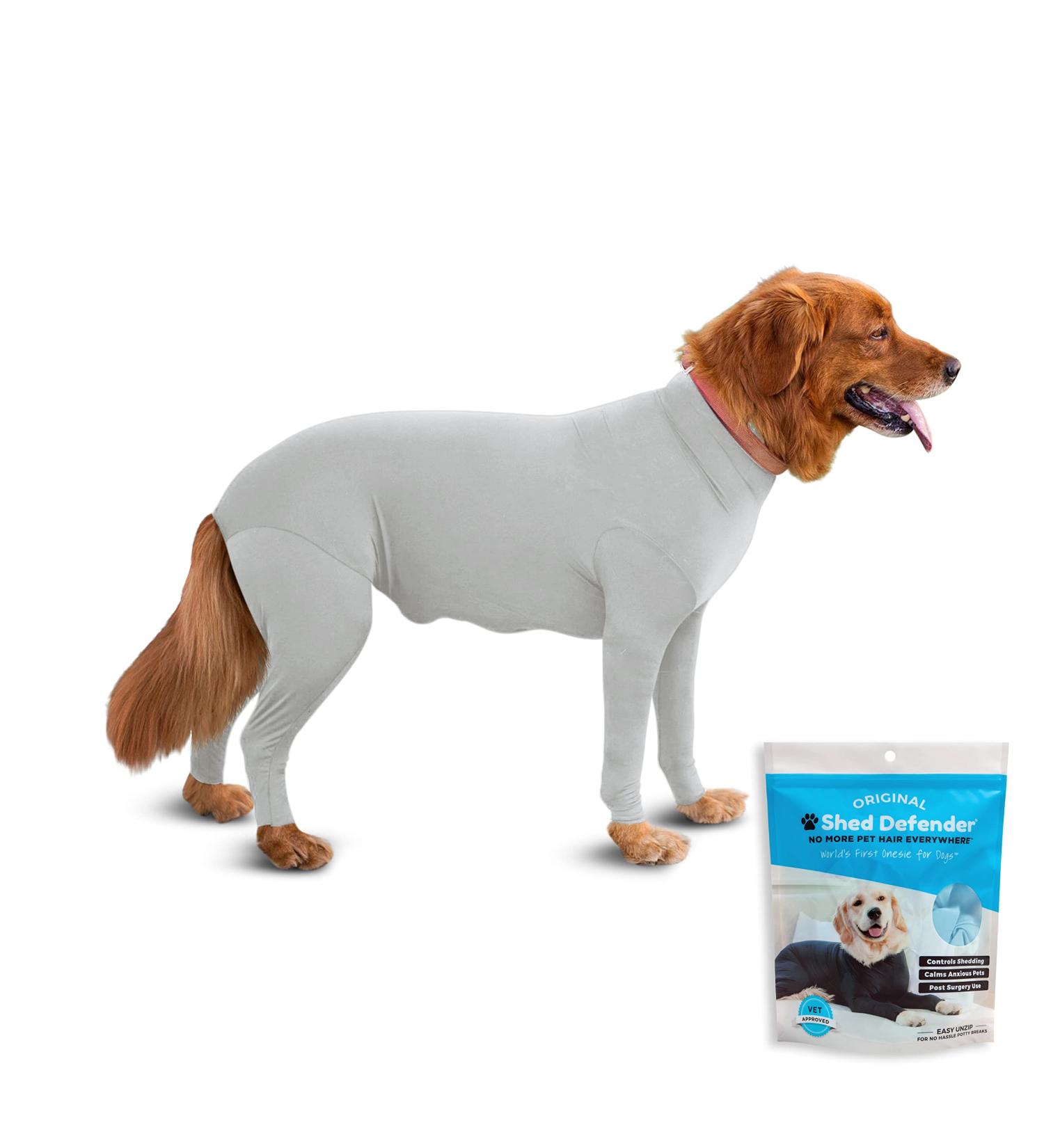 Shed Defender Body Suit for Dogs - Anti-Shedding Shirt & Calming Jumpsuit in Heather Gray Size L (19-27KG) - Ideal for Surgery Recovery Car Seat Cover & Hot Spots - Buy Online on GoSupps.com