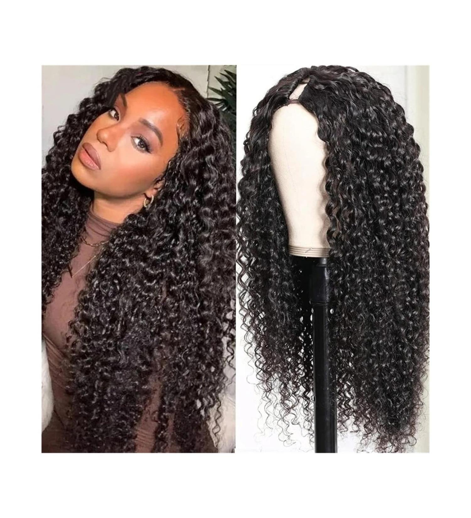 Wigs U Part Wig Kinky Curly Wigs for Black Women 10-26 inch Human Hair U Shape Clip in Wigs Curly U Part Remy Human Hair Extension Hair Extensions (Size : 10inches) - Buy Online on GoSupps.com