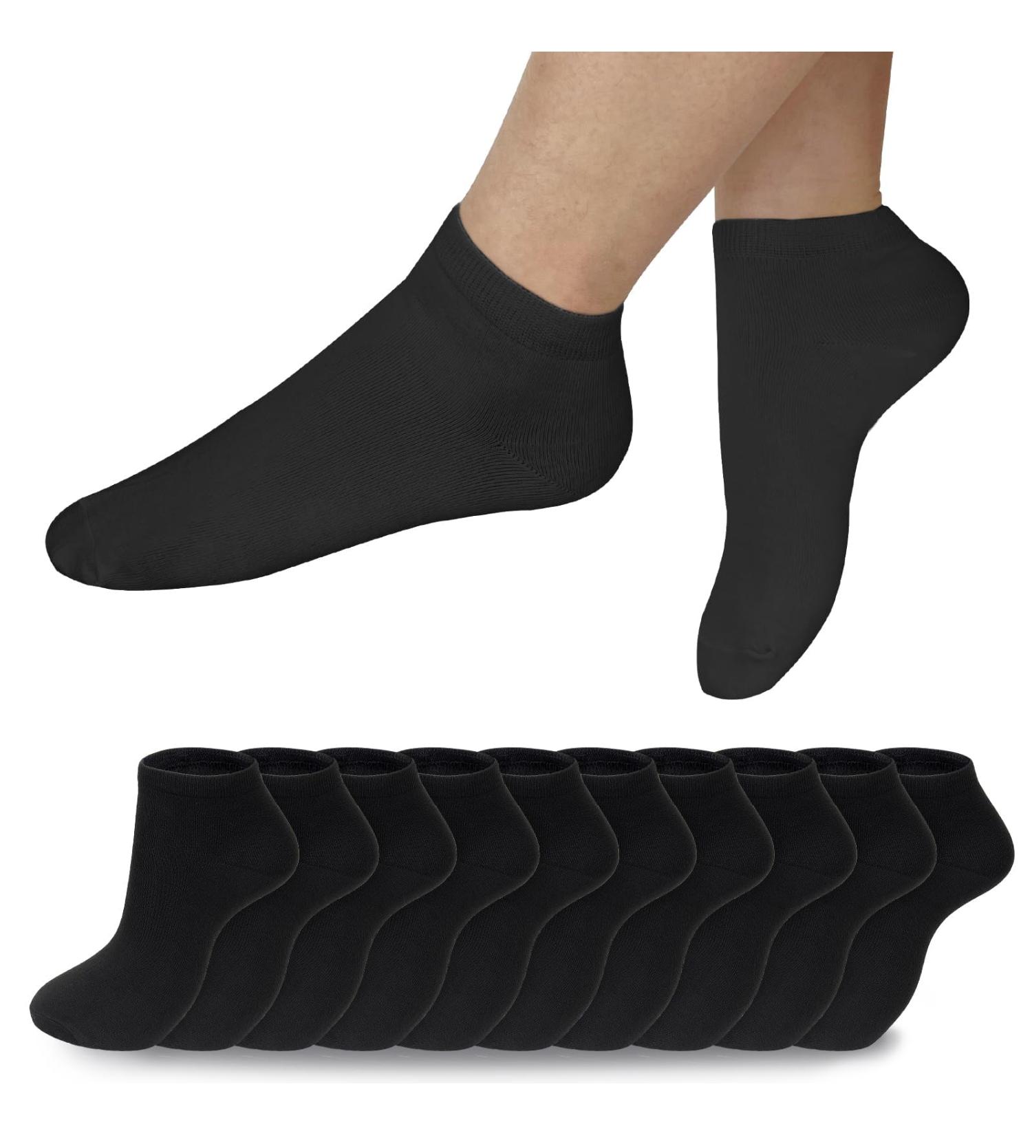 Buy Propog Sneaker Socks for Women - 10 Pairs of Breathable Organic Cotton Sports Socks | Unisex Short Sneakers Socks 39-42 in Black - Buy Online on GoSupps.com