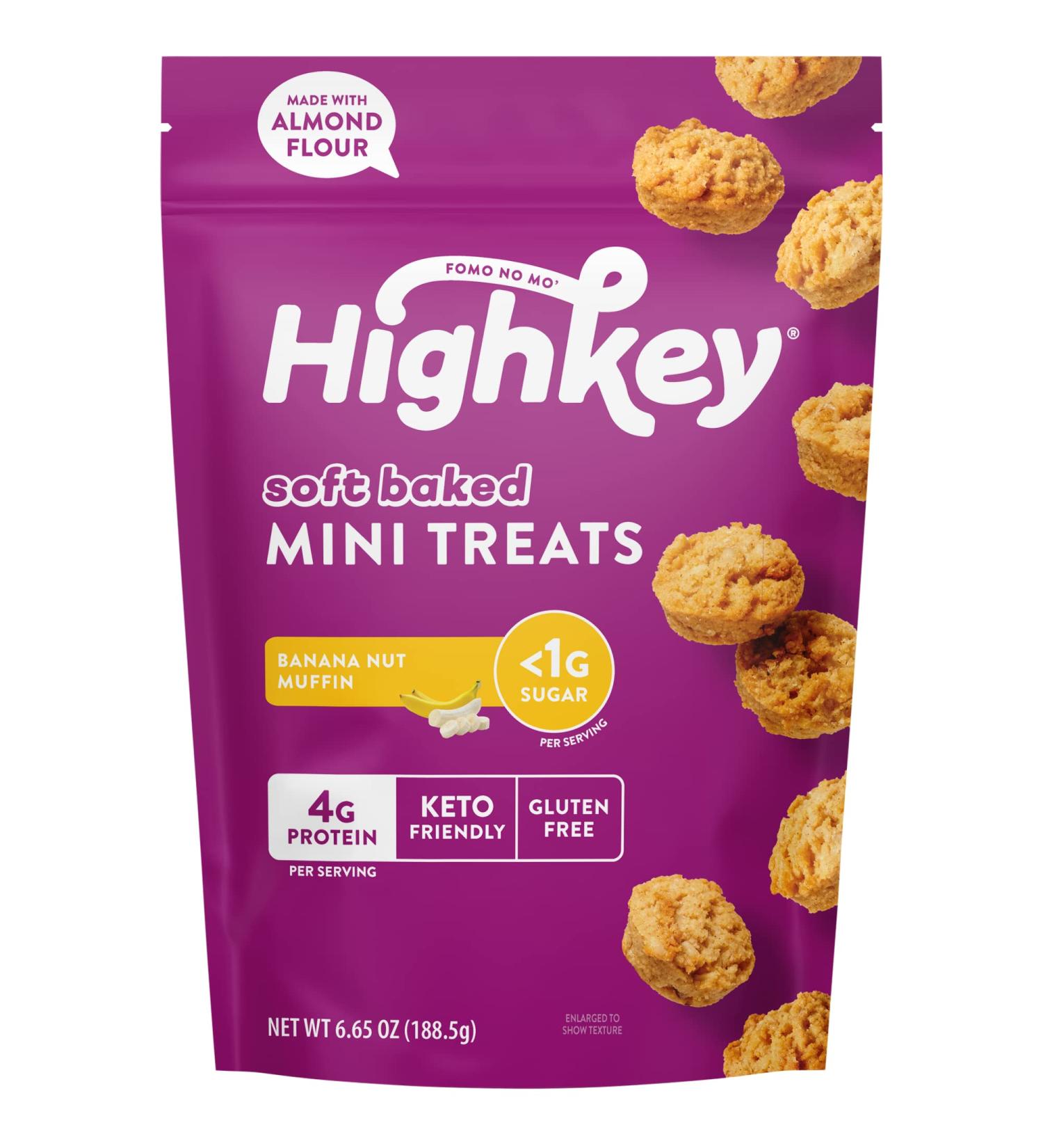 HighKey Low Carb Banana Nut Muffin Treats - Keto, Gluten-Free & Sugar-Free Snacks | 6.65oz - Buy Online on GoSupps.com
