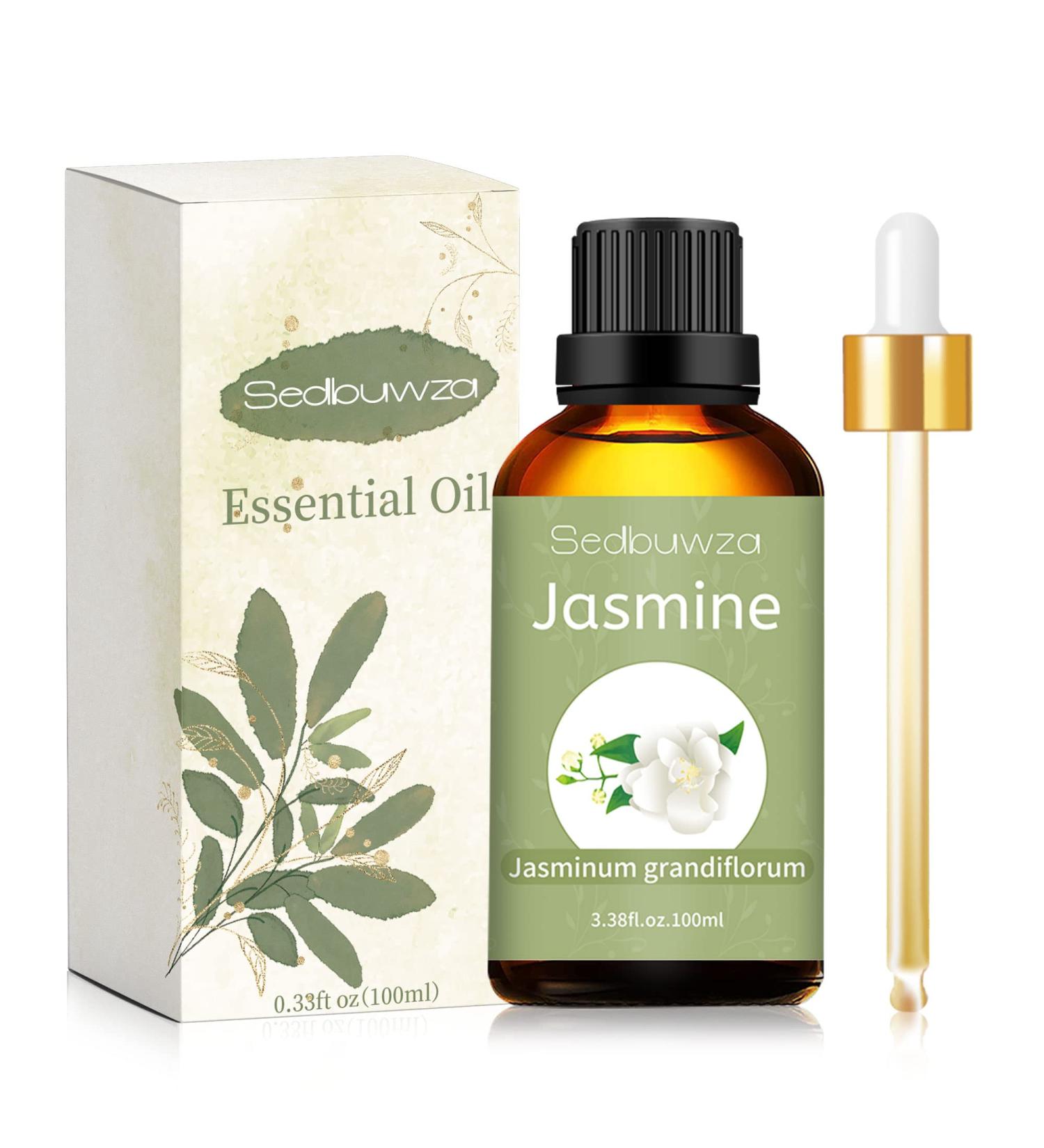 Jasmine Essential Oil 100Ml Premium Grade Jasmine Oil 100% Pure and Natural Scented Oil for Skin Hair Diffuser Aromatherapy Massage Candle Making SE-Jasmine 100ML - Buy Online on GoSupps.com