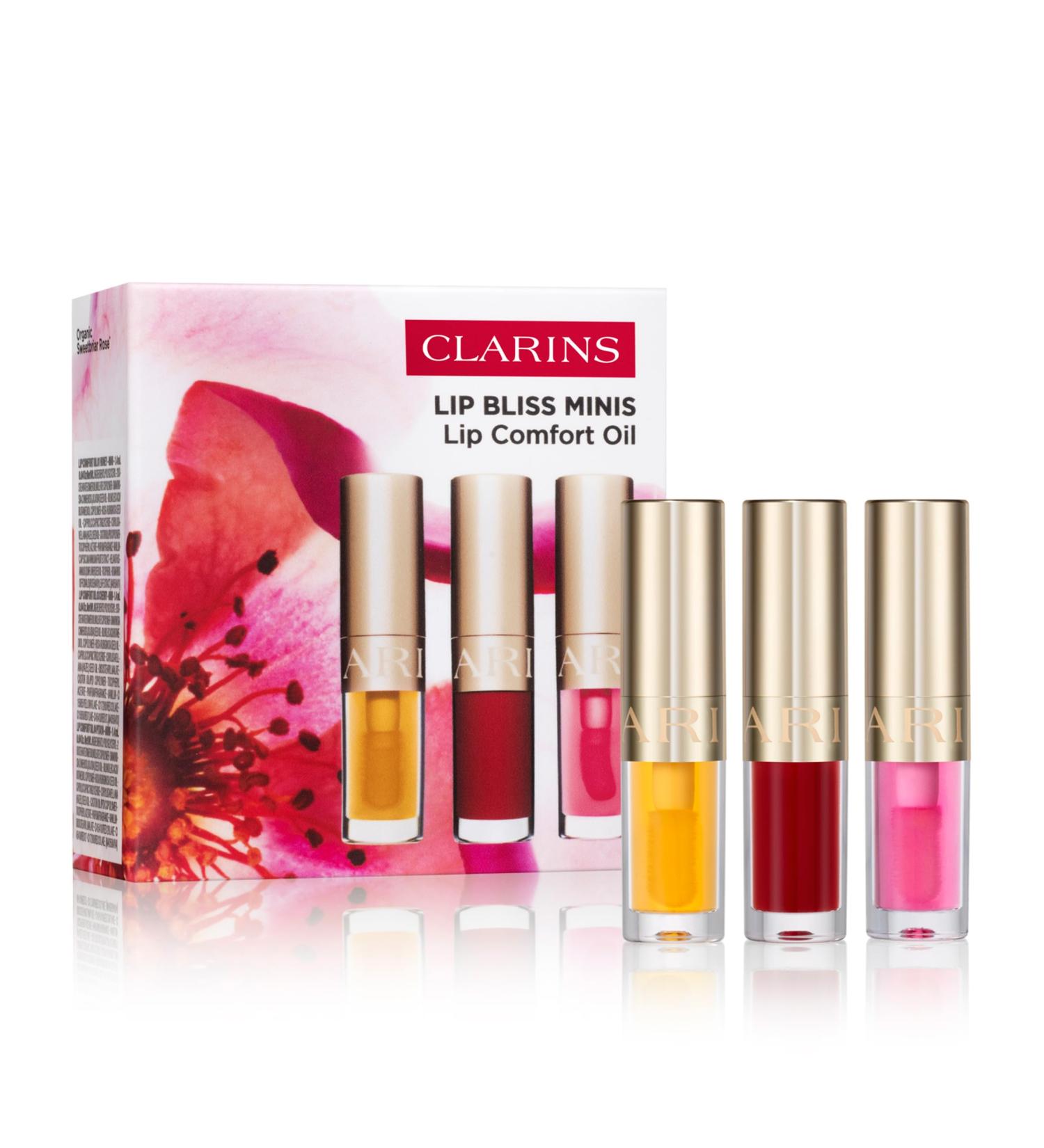 Clarins Lip Comfort Oil | Hydrating Nourishing and Moisturizing Lip Oil | Sheer High Shine Finish | Soothes Comforts and Protects Lips | Visibly Plumps | 93% Natural Ingredients | 0.2 Ounces Mini Lip Oil Set - Buy Online on GoSupps.com