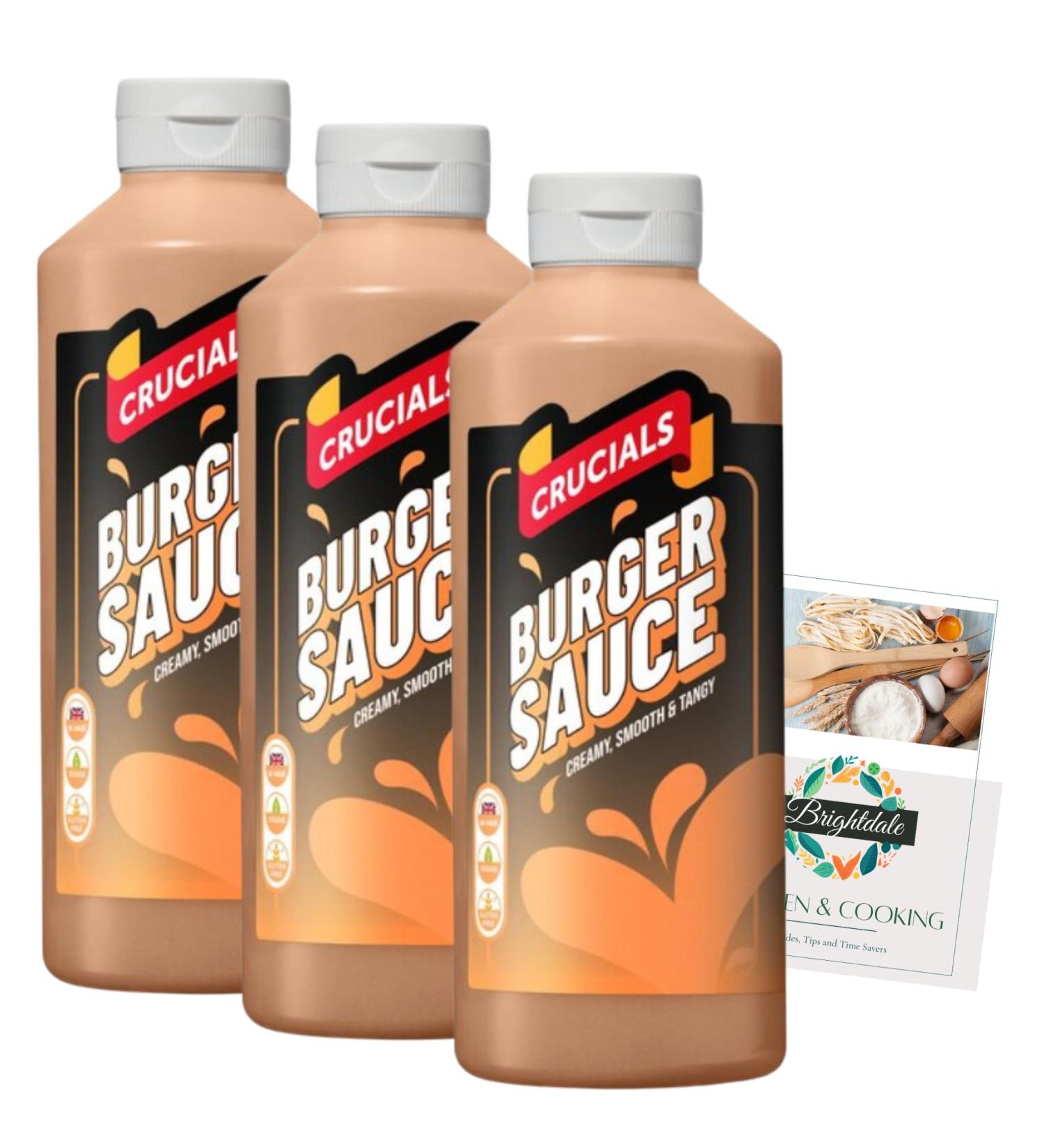 Condiment Bundle with Crucials Burger Sauce 3 Pack 500ml + Brightdale Kitchen Booklet - Buy Online on GoSupps.com