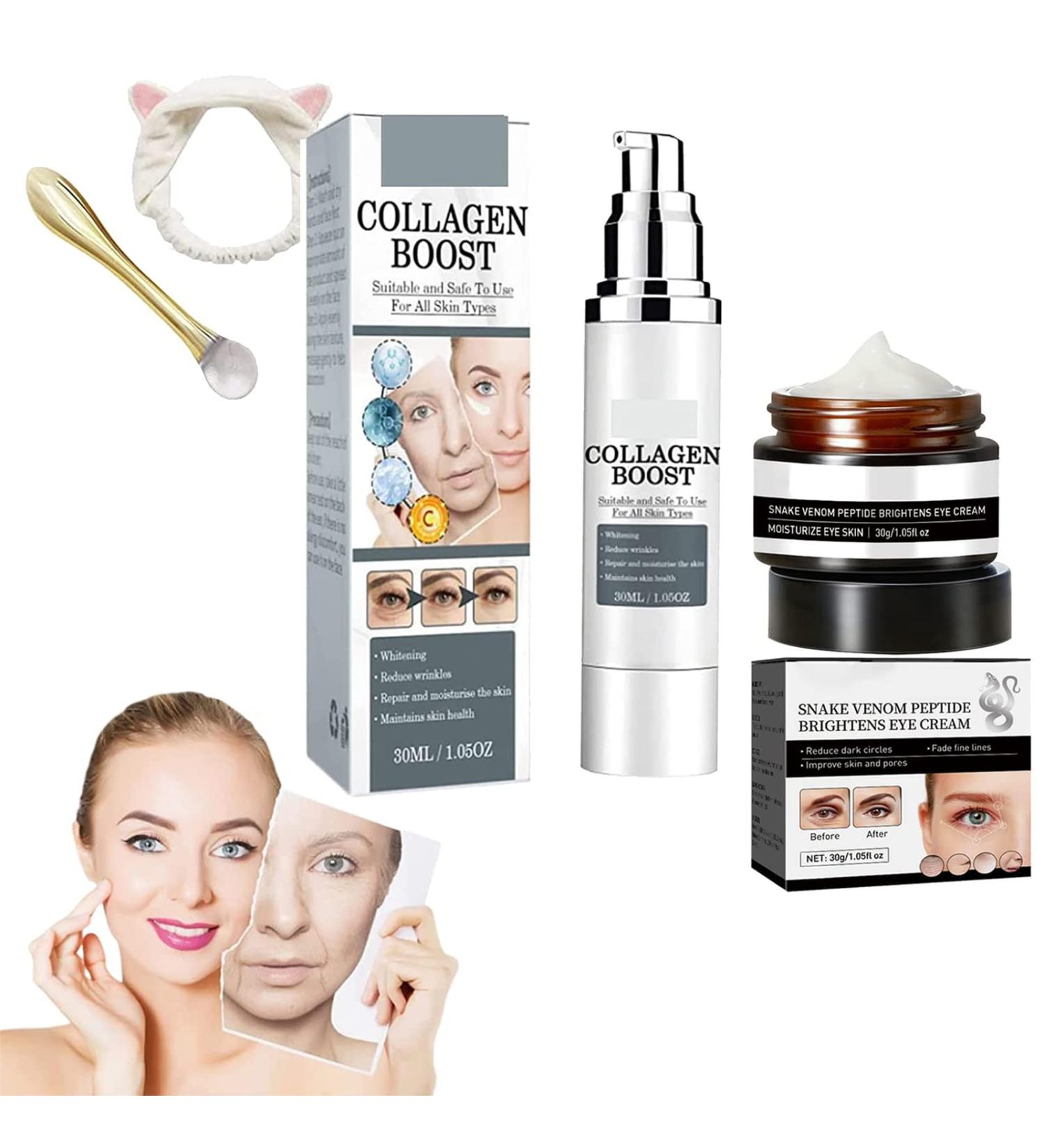 Jaysuing Collagen Boost Anti-Aging Serum & Verfons Firming Eye Cream Set - 2PCS - Buy Online on GoSupps.com