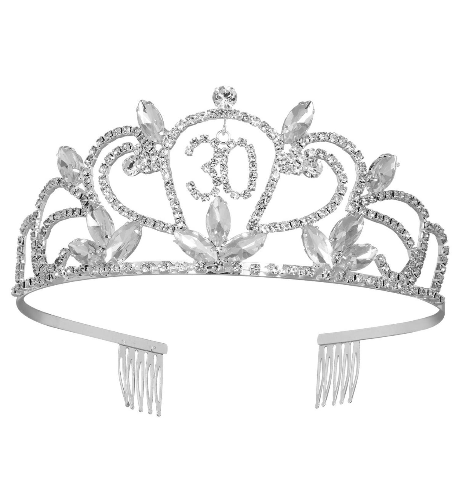 FRCOLOR 30th Birthday Tiara Bling Rhinestone Tiara 30th Birthday Crown for Hair Decoration - Buy Online on GoSupps.com