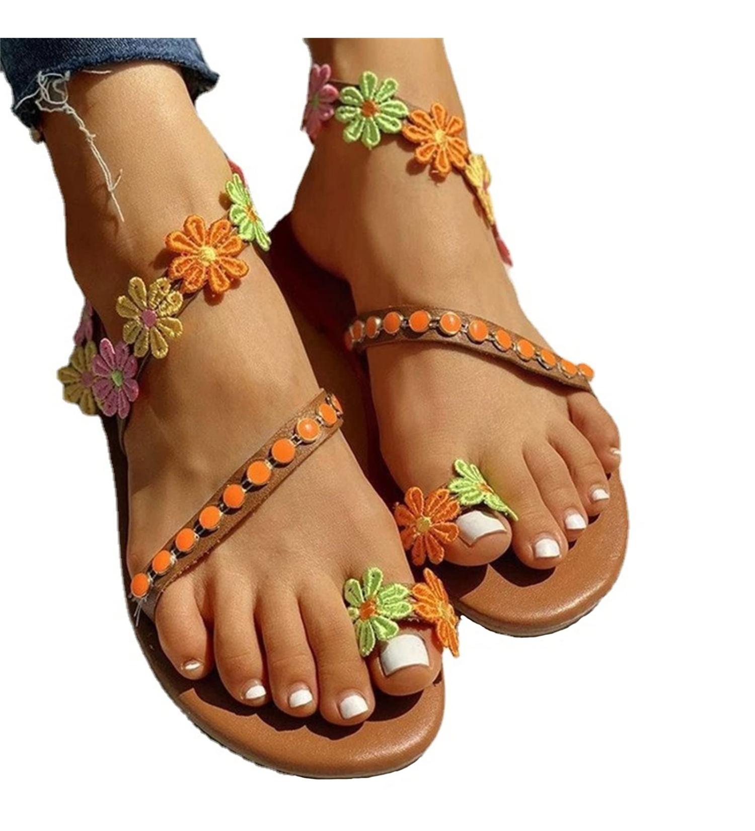 Women's Orthopedic Sandals - Open Toe Wide Width with Ankle Strap, Non-Slip Comfort - Brown - Size 9 - Buy Online on GoSupps.com