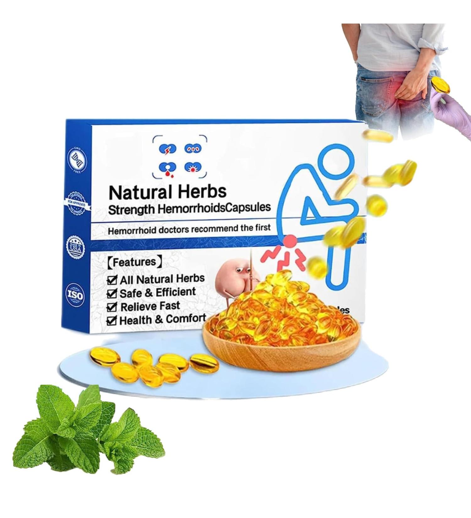 Heca Natural Herbal Hemorrhoid Suppository Capsules for Men and Women - Fast Hemorrhoid Relief Treatment - Buy Online on GoSupps.com