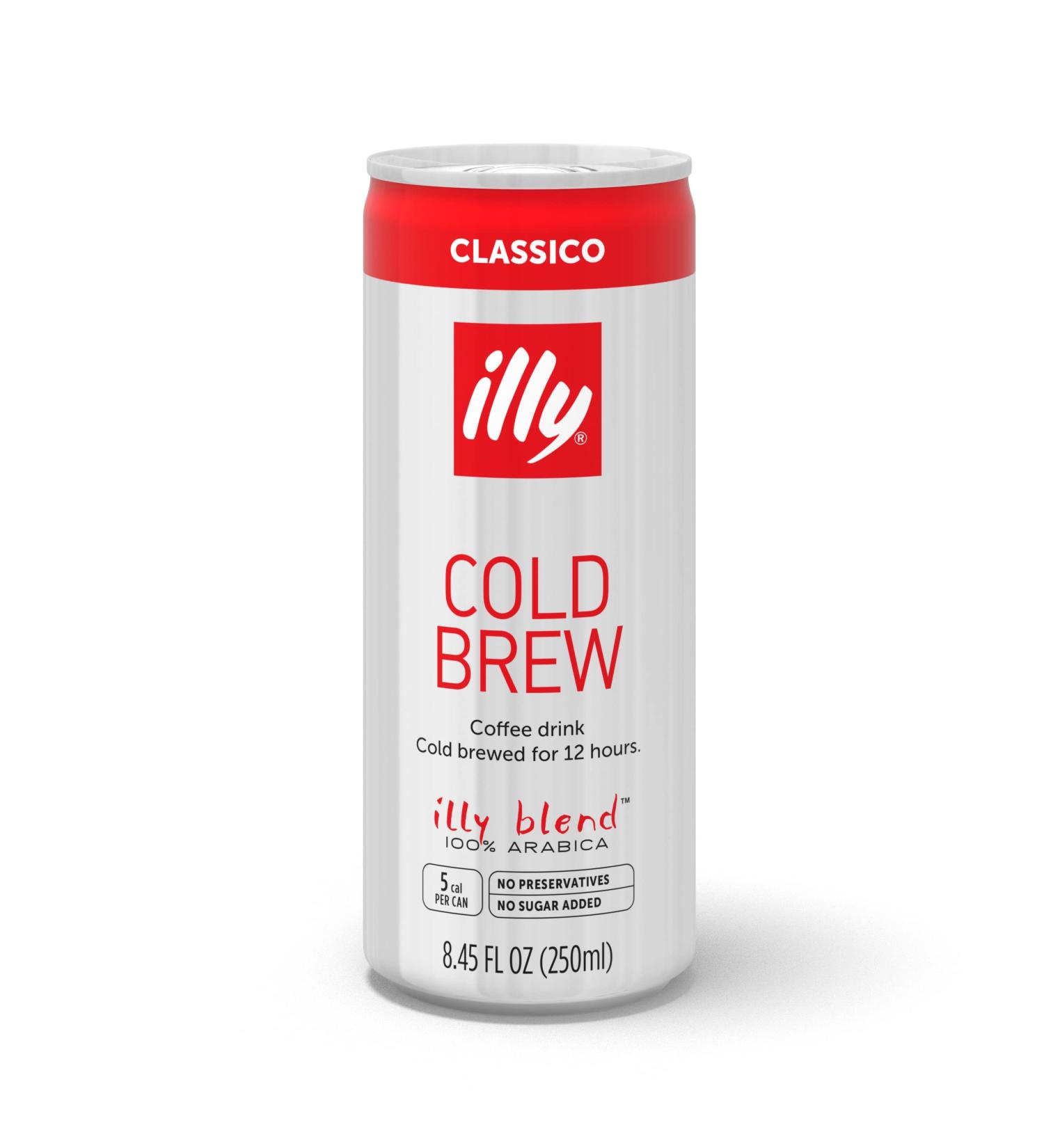 Illy Classico Cold Brew Coffee 8.45 Fl Oz (Pack of 12) - 100% Arabica, All-Natural, No Preservatives - Buy Online on GoSupps.com