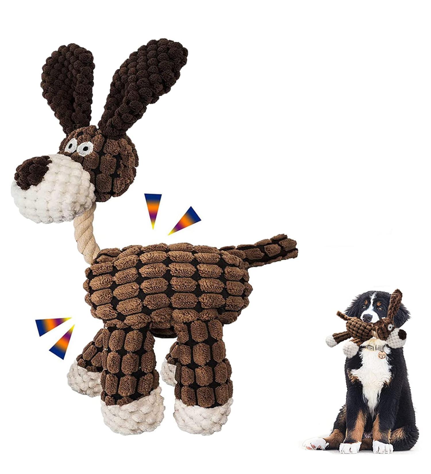Buy Durable Squeaky Plush Dog Toys for All Breeds | Best Dog Toys for Small Medium & Large Dogs - 1 Pack - Buy Online on GoSupps.com