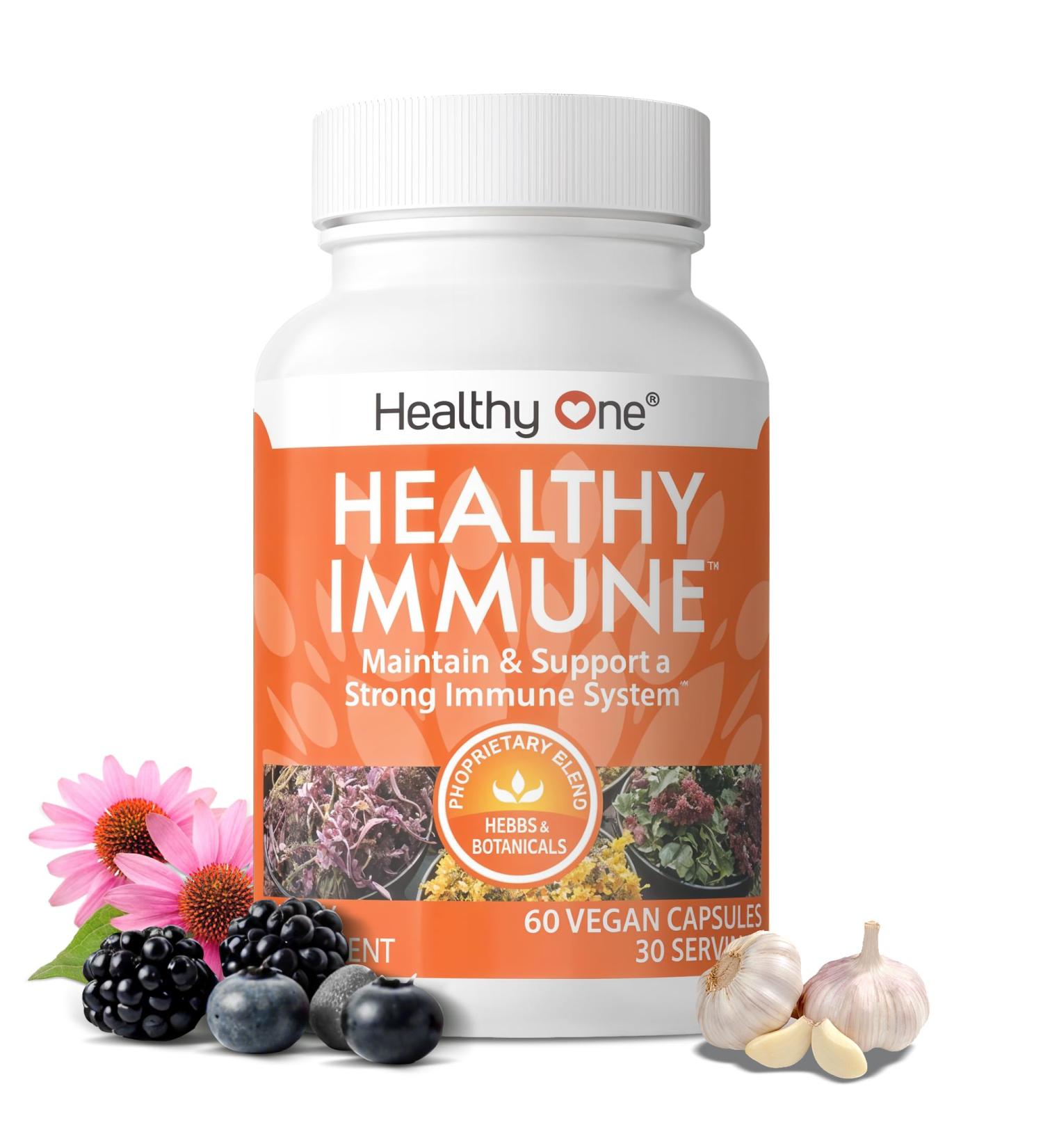 Healthy Immune - 10 in 1 Formula - Cold & Flu Virus - Sick & Illness - Covid -Elderberry - Echinacea - Vitamin C - Zinc - Garlic - Reishi - Andrographis - Astragulus - Antioxidants - Immunity - 60 ct 60 Count (Pack of 1) - Buy Online on GoSupps.com