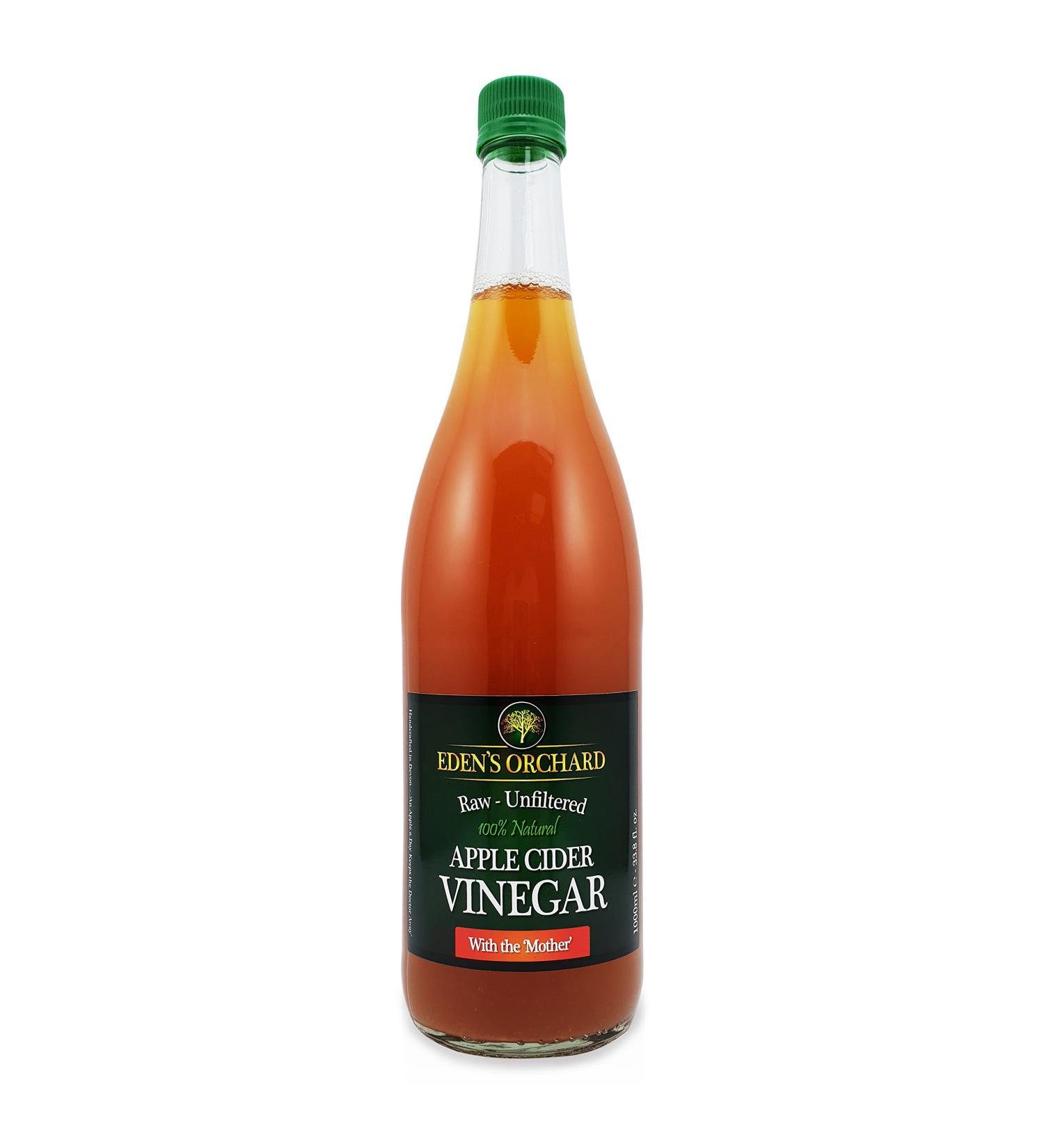 Apple Cider Vinegar with The Mother - Raw and Unfiltered - 1 Litre Glass Bottle - 35.2 fl. oz. - 1000ml - Buy Online on GoSupps.com