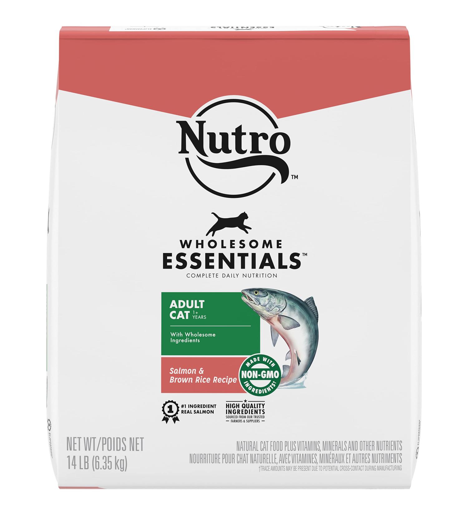 NUTRO Adult Dry Cat Food, Salmon & Brown Rice Recipe, 14 lb - Pack of 1 - Buy Online on GoSupps.com