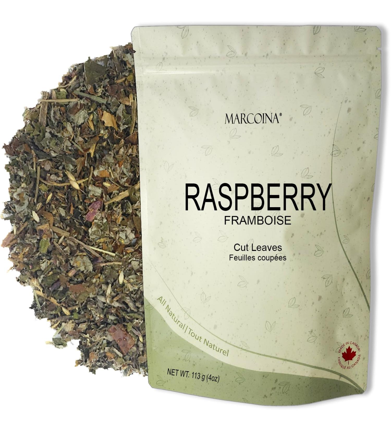 Marcoina Raspberry Leaves Herbal Tea - Caffeine-Free Cut Leaf 113g(4oz) Origin from Bulgaria Premium Quality in Resealable Bag RASPBERRY Leaves Cut 113-g. / 4-oz. - Buy Online on GoSupps.com