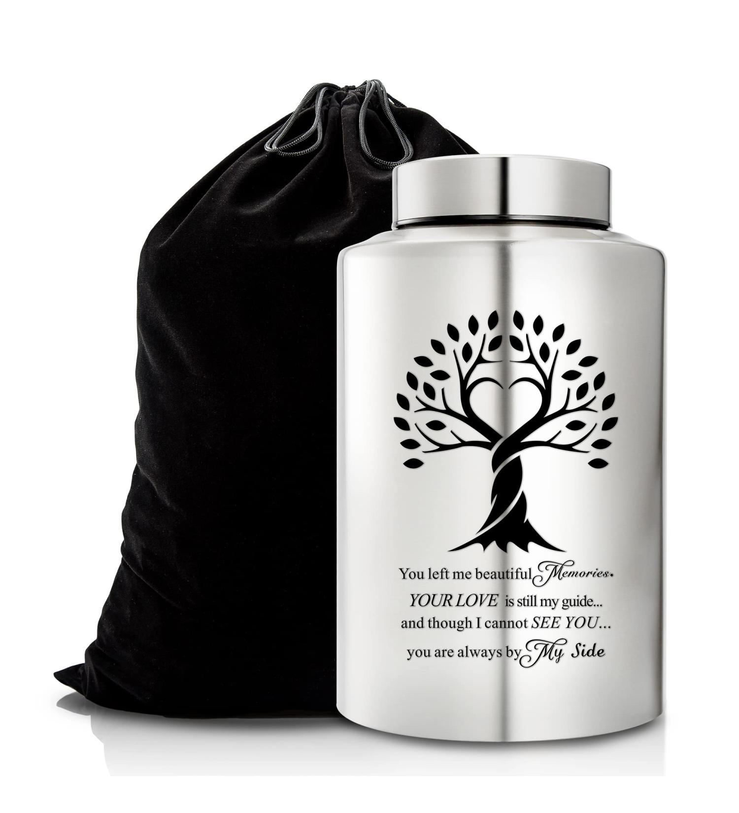 Tree of Life Large Cremation Memorial Urn for Human Ashes - Family Tree Adult Burial Urn with Velvet Bag - Buy Online on GoSupps.com