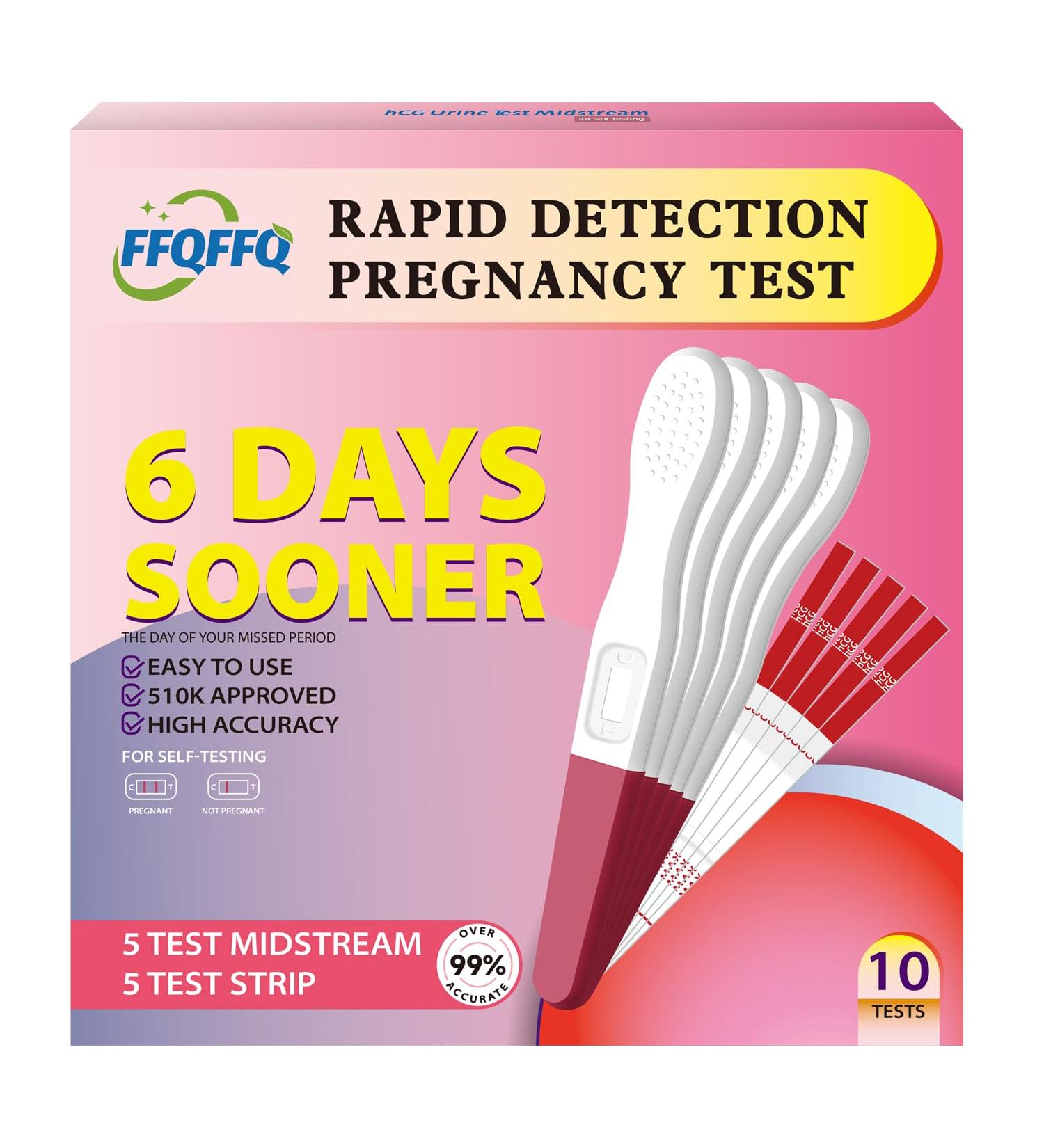 Early Detection Pregnancy Test - Ultra High Sensitivity Midstream Test (5 Sticks + 5 Strips) - Home Testing for Women | Fast International Shipping - Buy Online on GoSupps.com