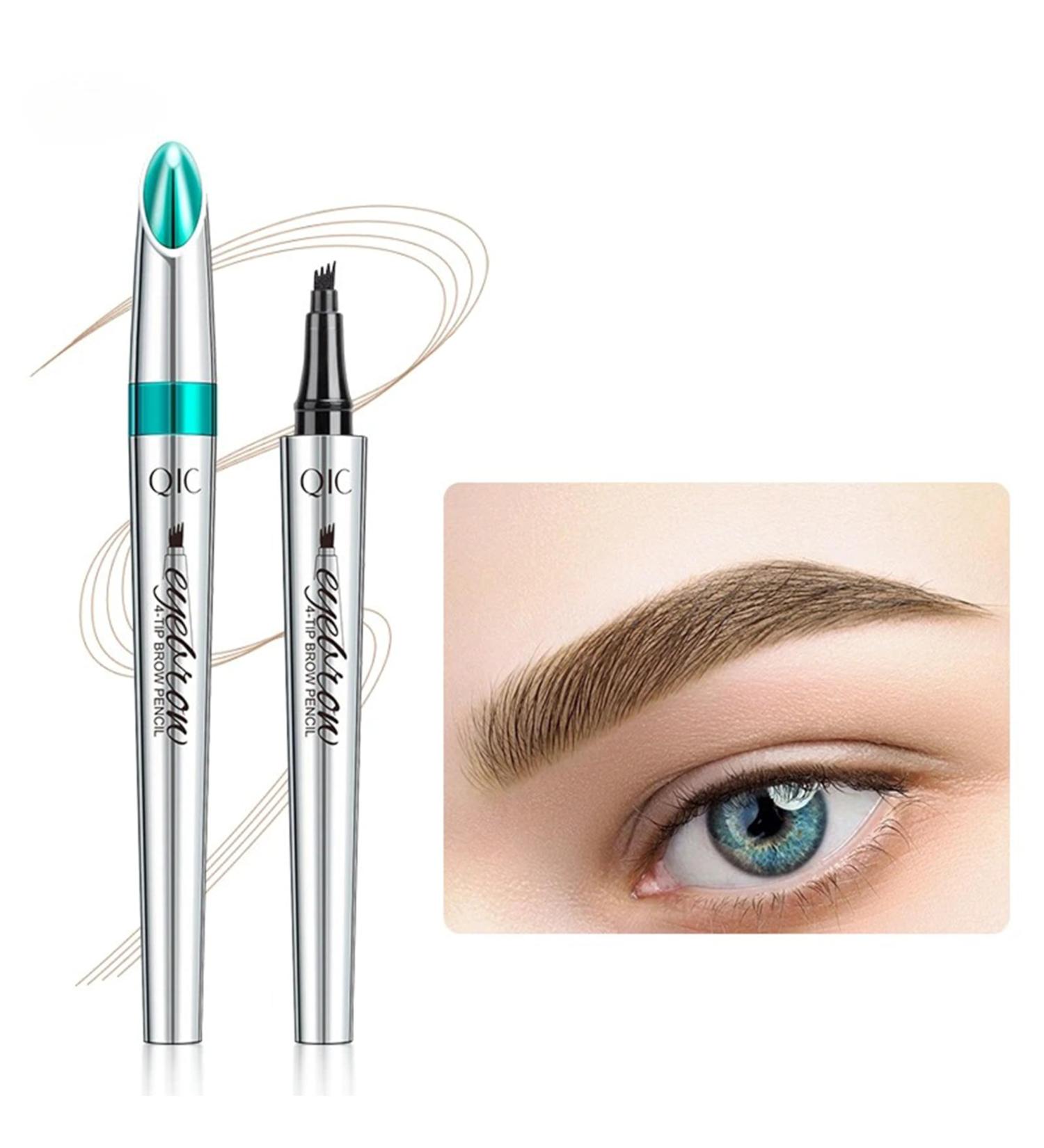 Microblading Eyebrow Pen - 3D Waterproof Natural Brows | 4-Tipped Precision Brow Pen for All-Day Wear (Light Brown) - Shop Internationally - Buy Online on GoSupps.com