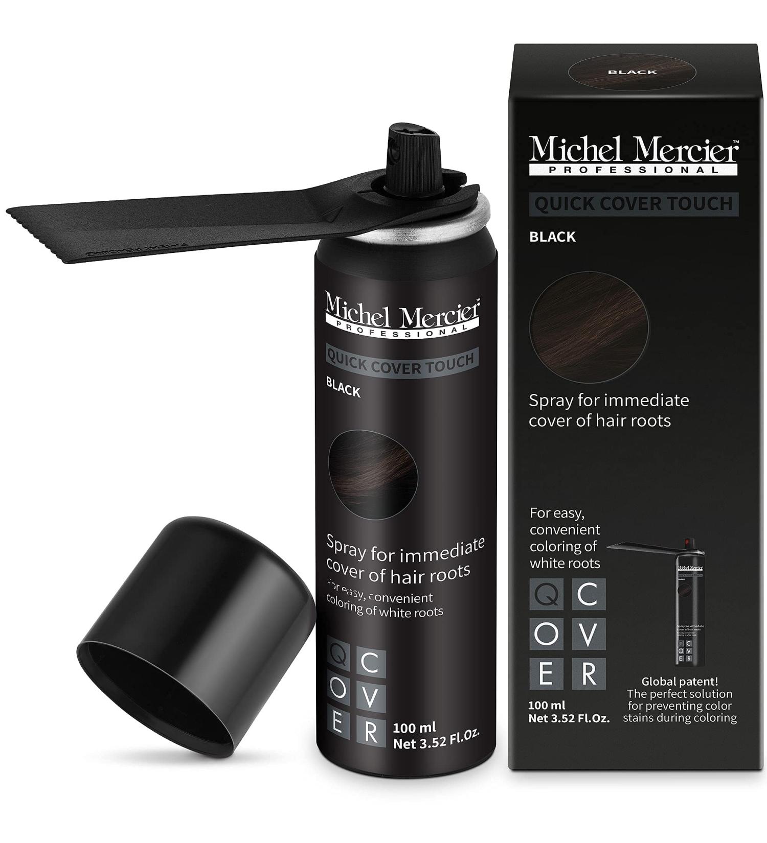 Michel Mercier Hair Root Touch Up Spray: Fast & Easy Grey Hair Cover Up for Women & Men, Instant Gray Coverage - Black - Buy Online on GoSupps.com