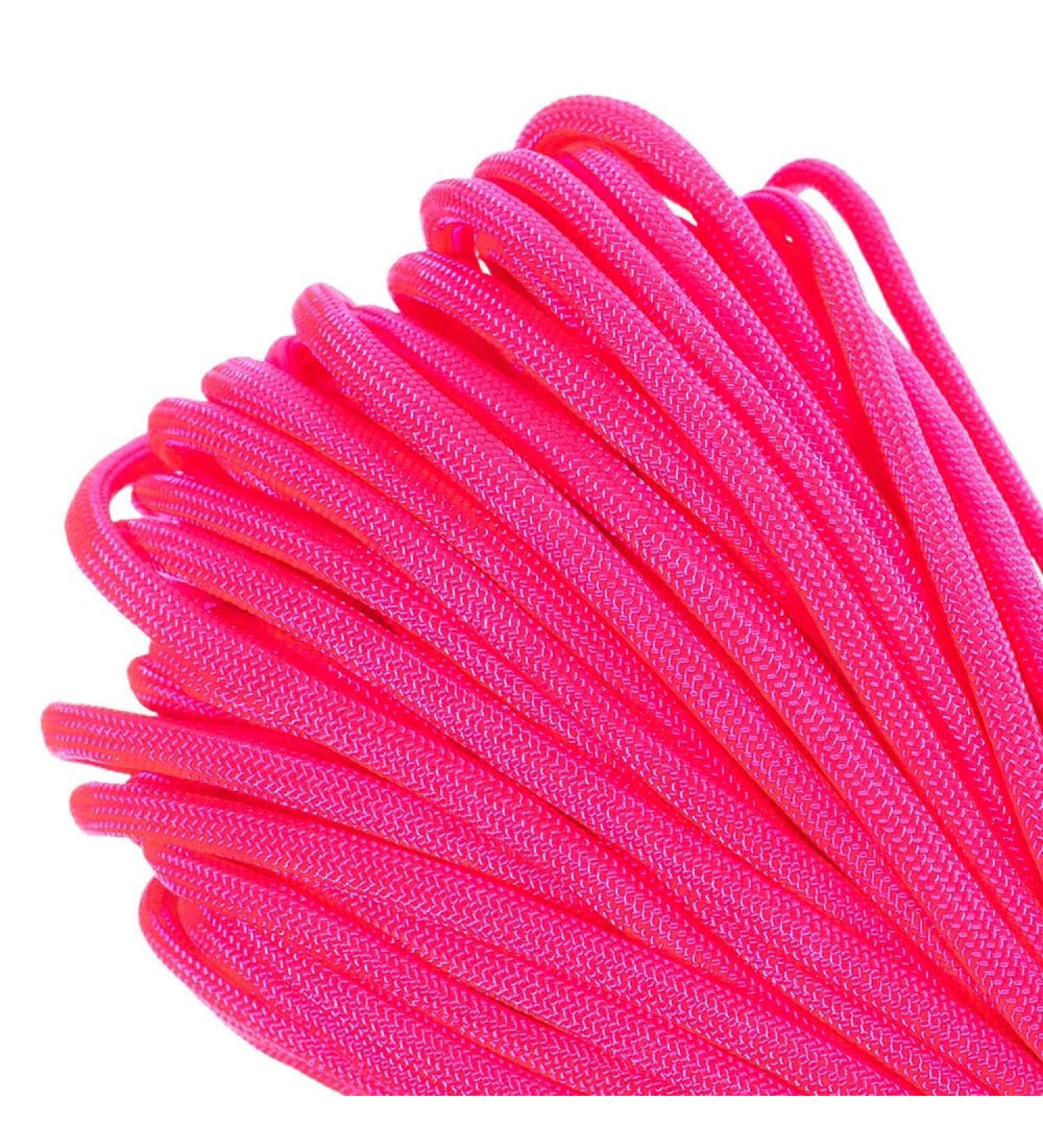 PARACORD PLANET Commercial Grade Type III 550 Paracord Nylon 7-Strand Parachute Cord (Neon Pink 50 feet) Neon Pink 50 feet