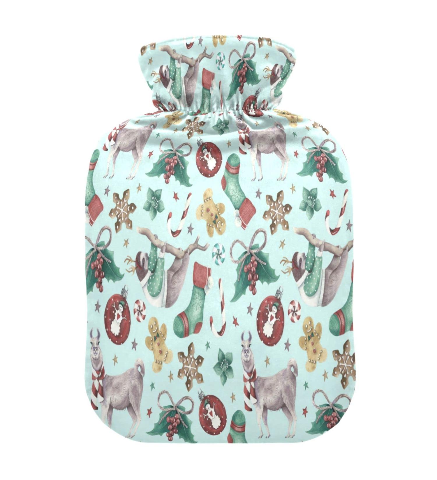 Animal Lama Alpaca Hot Water Bottle - 2 Litre Soft Fleece Cover for Hot & Cold Compresses | International Shipping Available - Buy Online on GoSupps.com