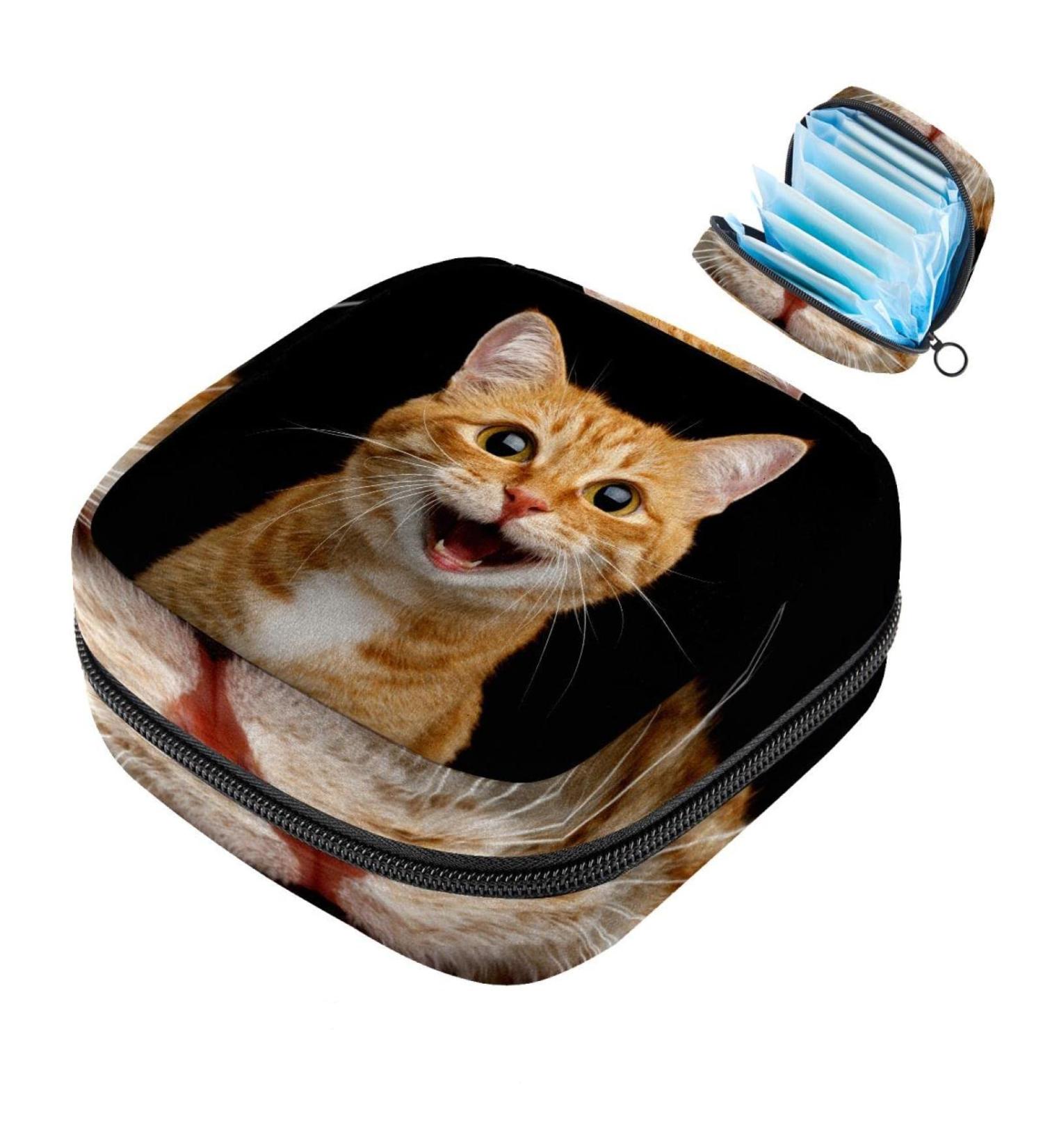 Shop Stylish Storage Bags for Women's Bandages & Menstrual Cups | Funny Cat Design for Teens & Women - Buy Online on GoSupps.com