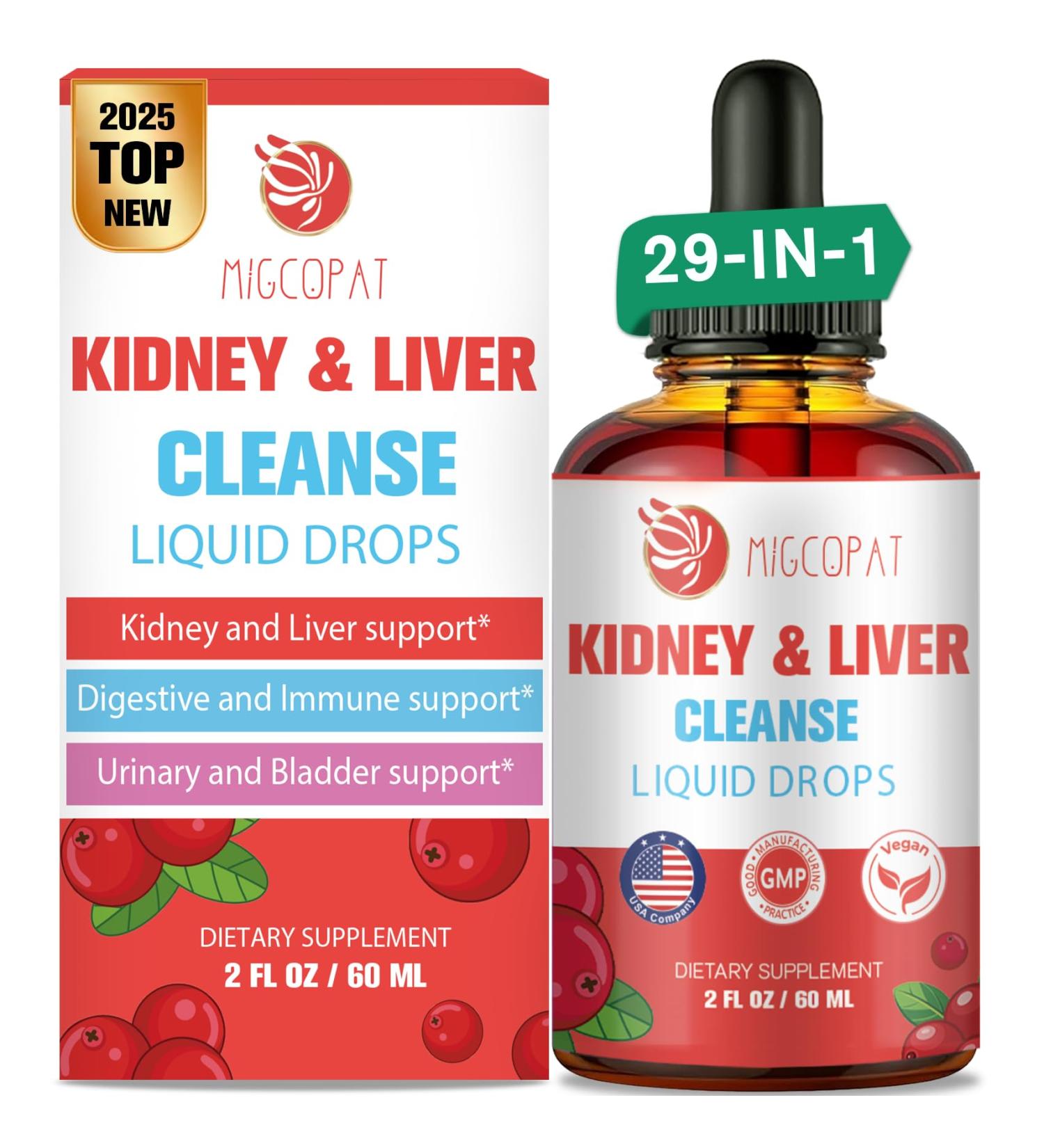 Kidney and Liver Cleanse Detox & Repair Drops Cranberry and Milk Thistle Supplement with Artichoke Astragalus Horsetail Natural Herbal for Liver Kidney Urinary Tract Bladder 60ml 2 Fl Oz (Pack of 1) - Buy Online on GoSupps.com